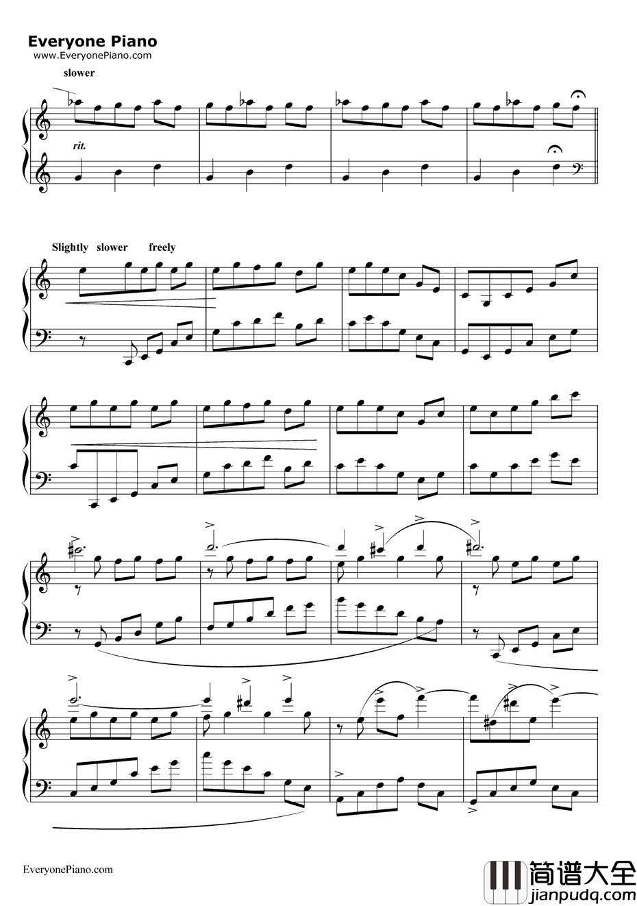 Dawn钢琴谱_DarioMarianelli_傲慢与偏见配乐