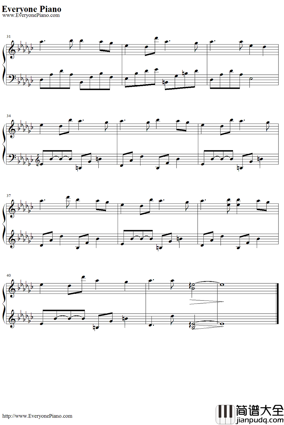 春雪钢琴谱_BlackHeaven_网友BlackHeaven原创