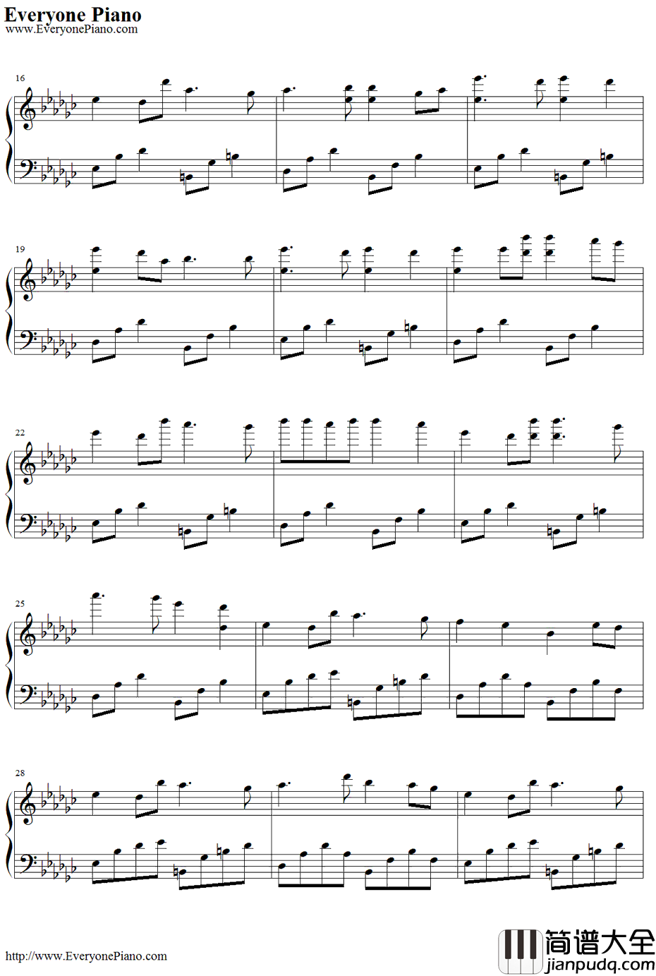 春雪钢琴谱_BlackHeaven_网友BlackHeaven原创