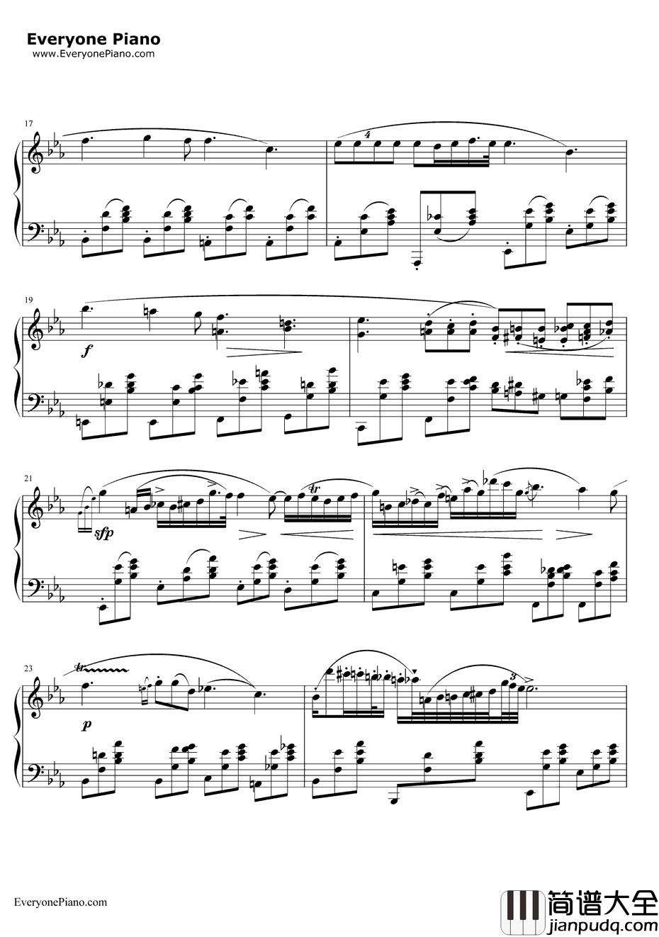 肖邦夜曲第二首钢琴谱_肖邦