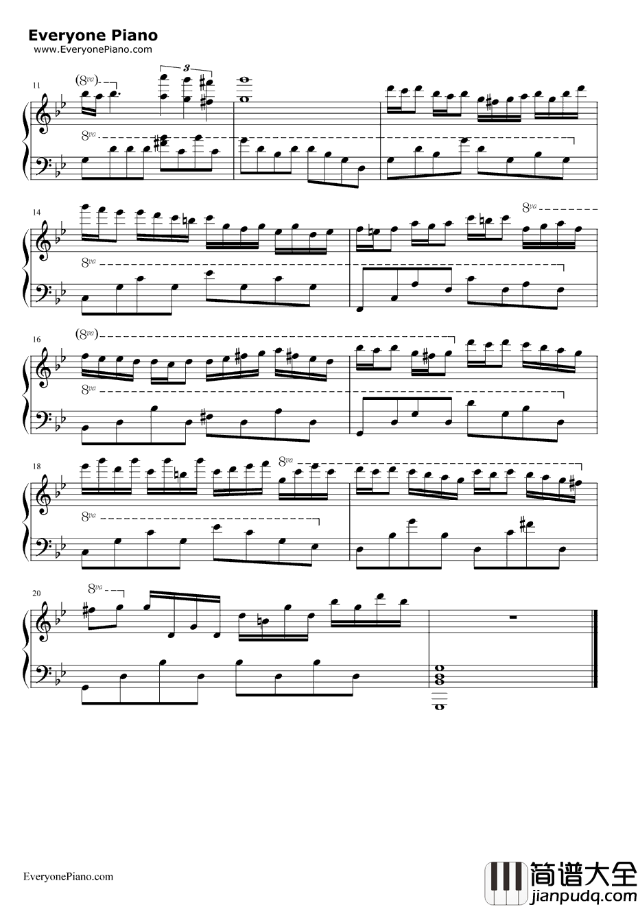 星空钢琴谱_理查德·克莱德曼RichardClayderman_LyphardMelodie