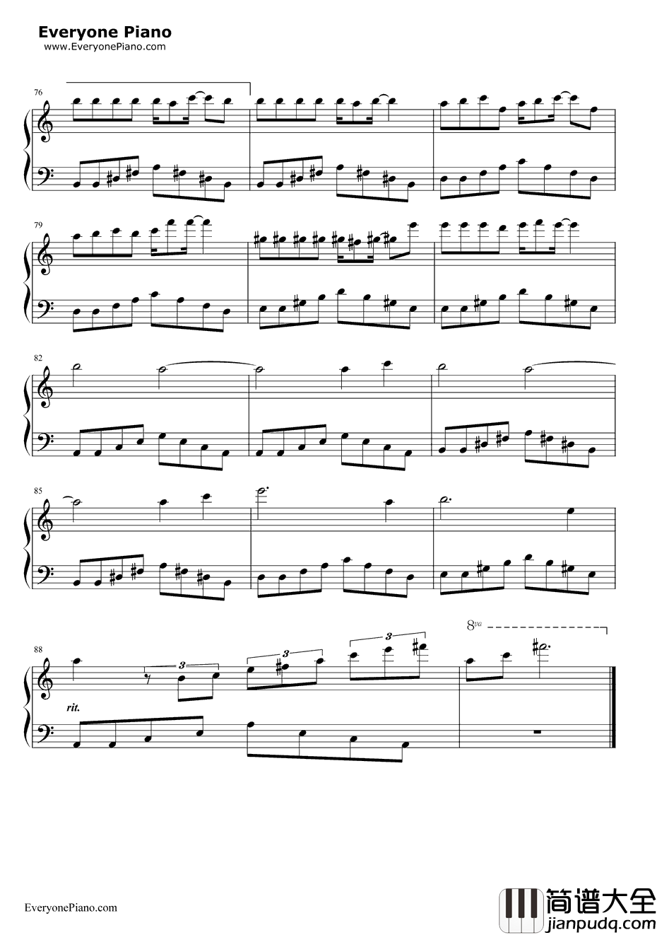 迷迭香钢琴谱_周杰伦