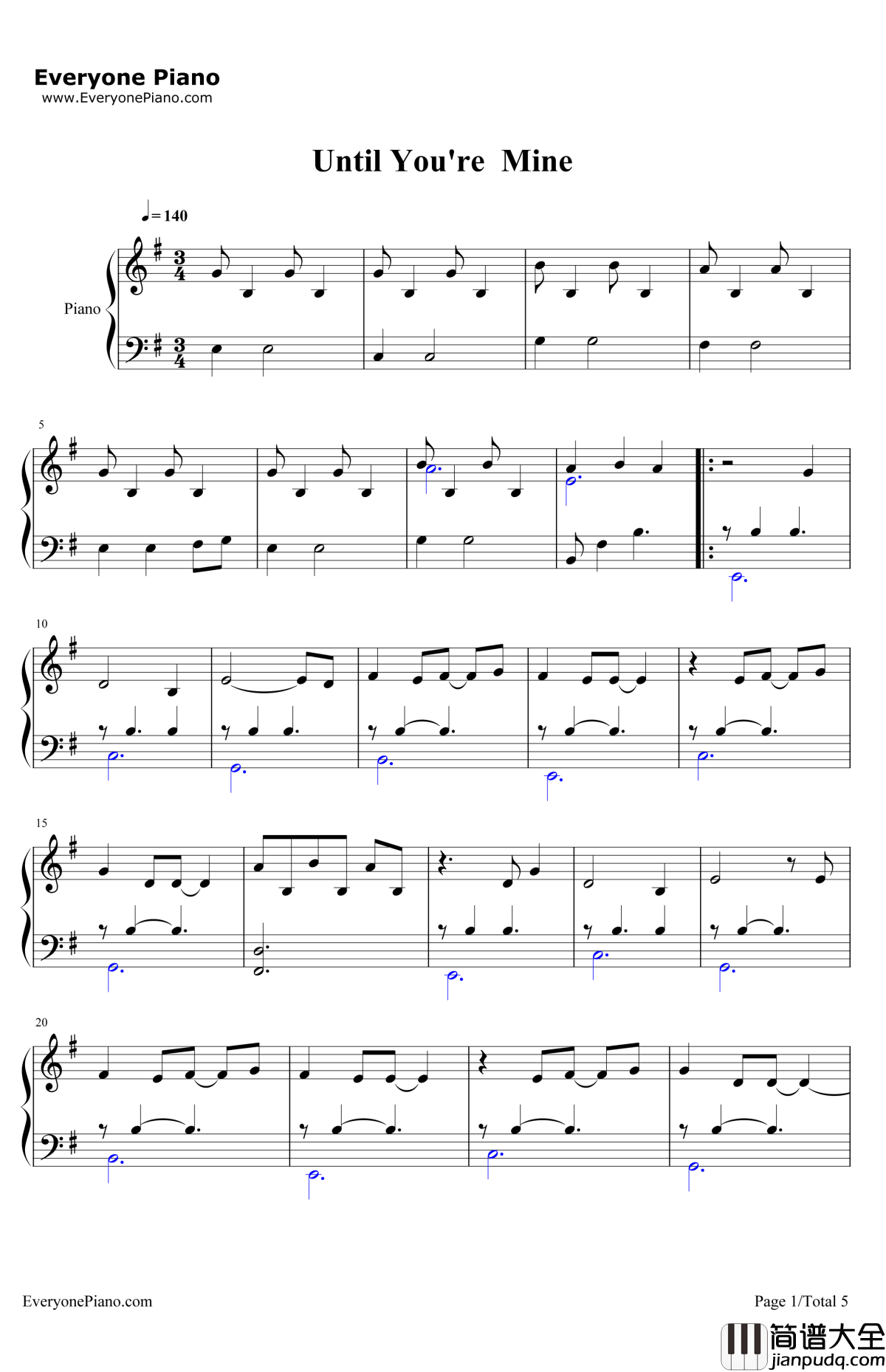 UntilYou'reMine钢琴谱_DemiLovato