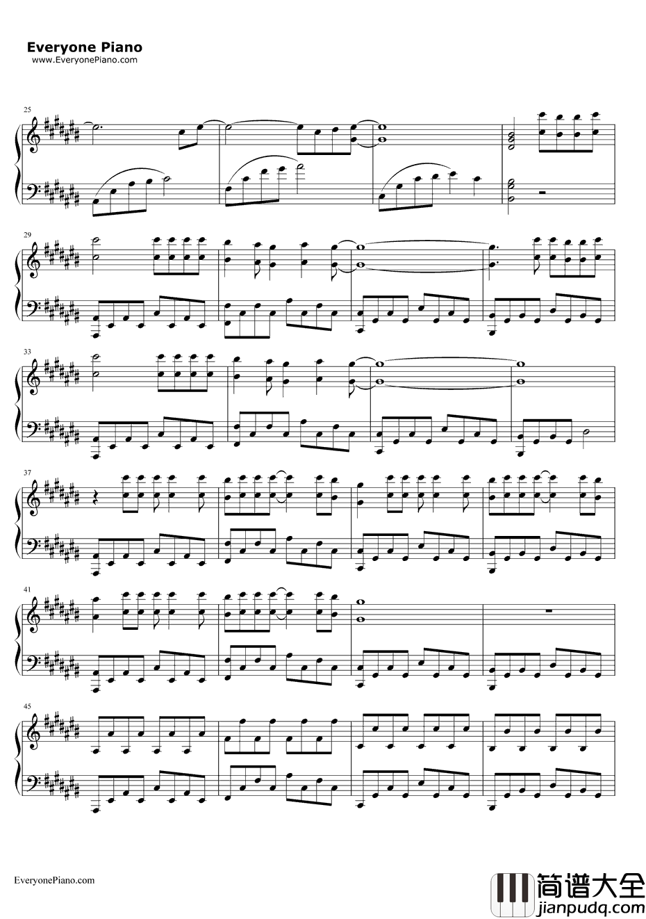 One钢琴谱_EpikHigh