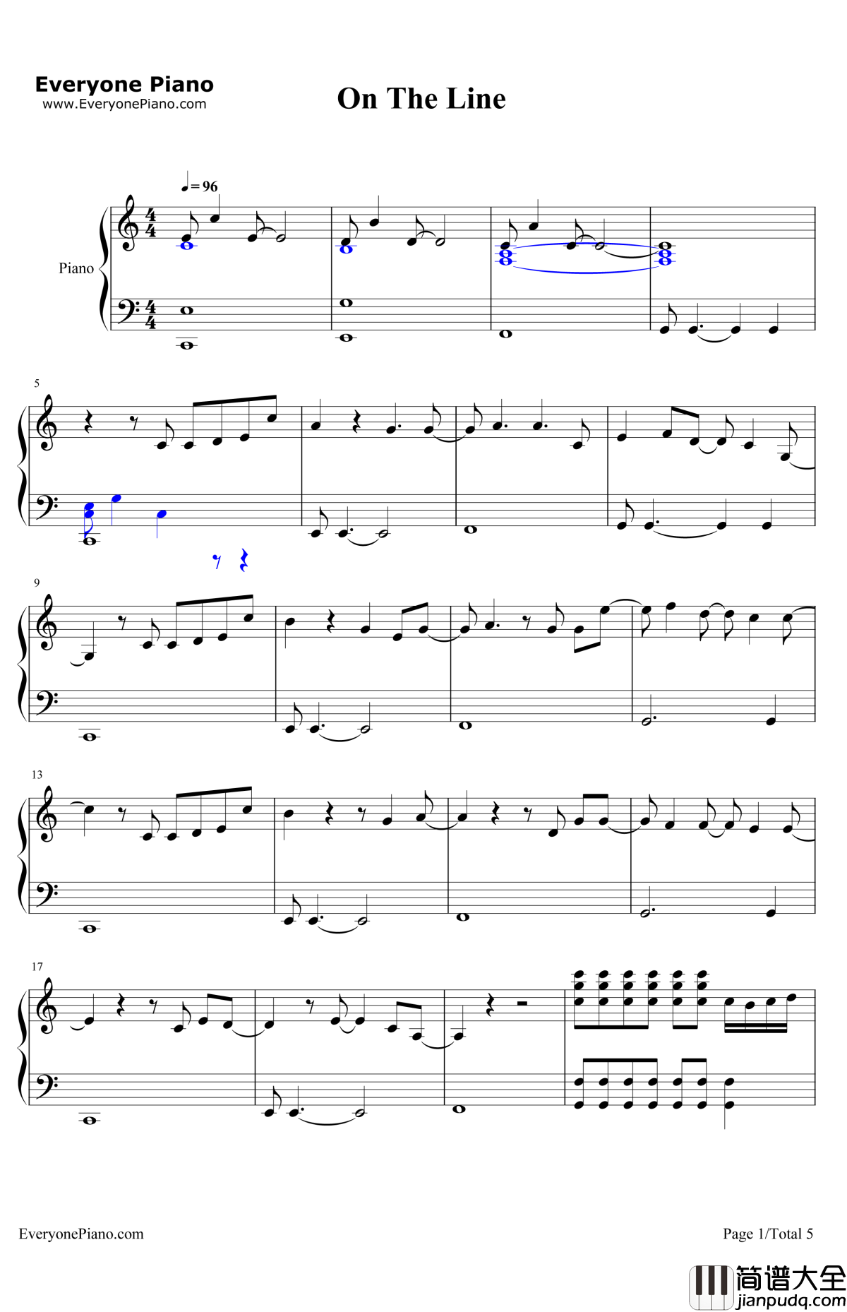 OntheLine钢琴谱_DemiLovato