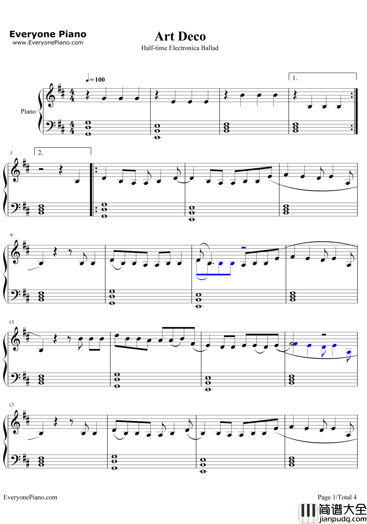 ArtDeco钢琴谱_LanaDelRey