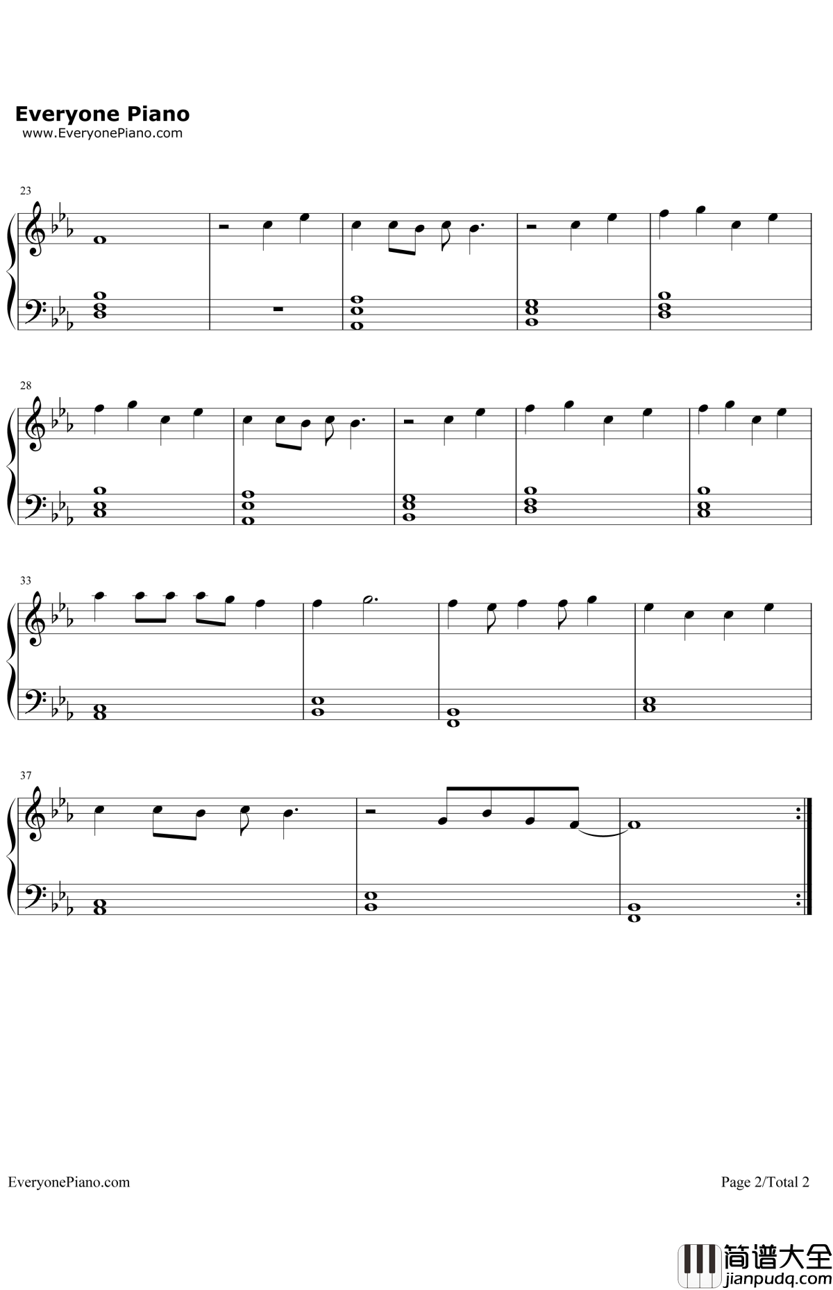 A.M.钢琴谱_OneDirection