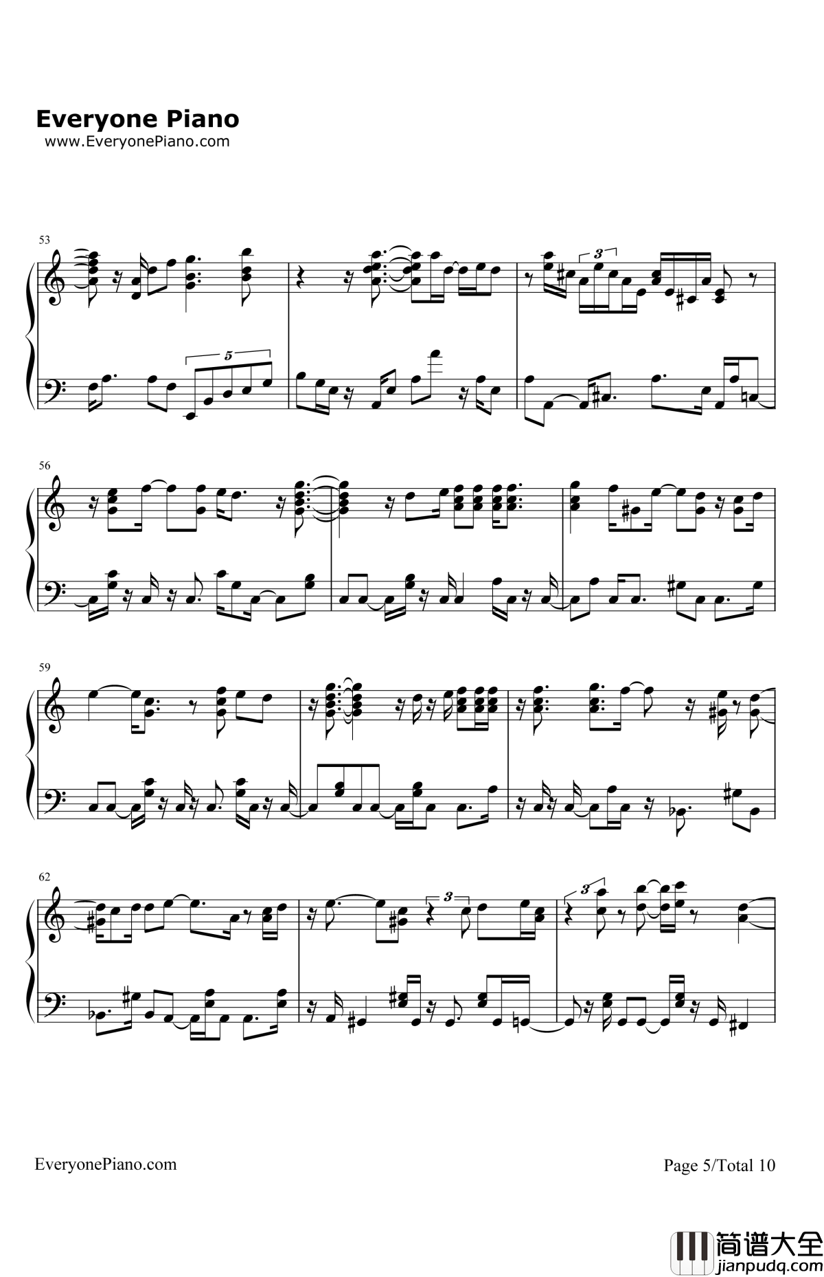 BonVoyage钢琴谱_Bon_BonBlanco_海贼王OP4