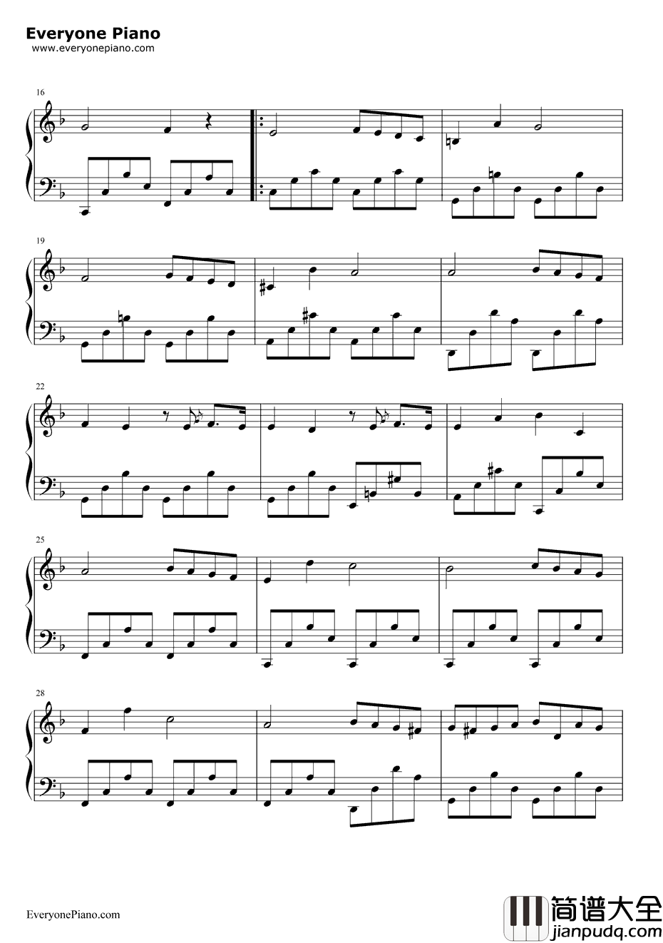 葬礼进行曲钢琴谱_肖邦