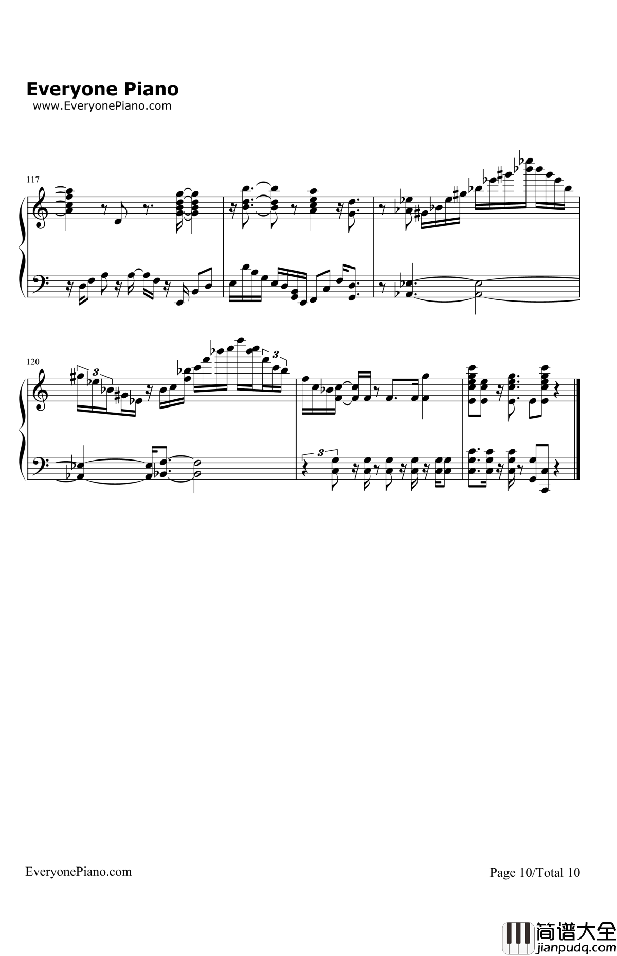 BonVoyage钢琴谱_Bon_BonBlanco_海贼王OP4