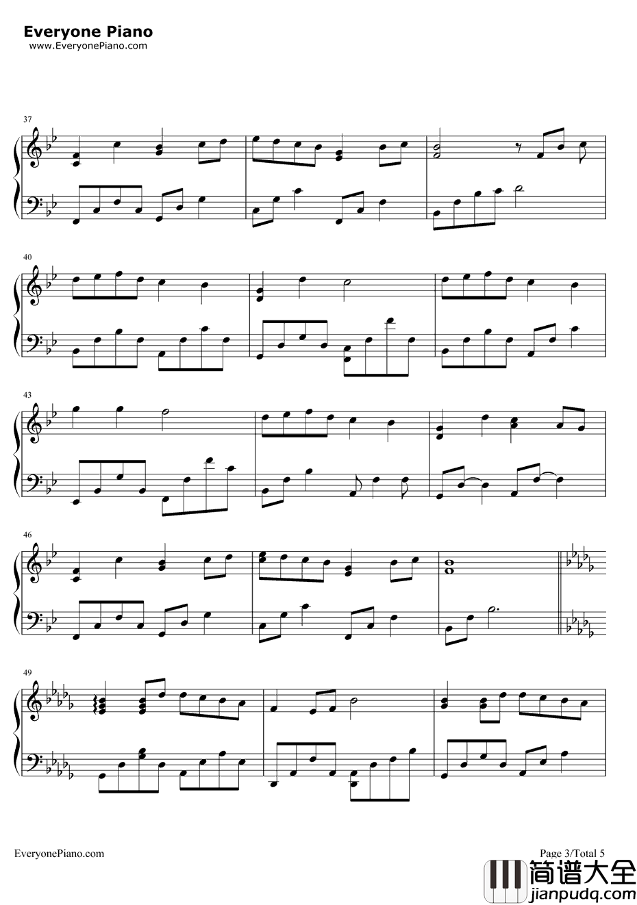 雪之梦钢琴谱_班得瑞Bandari_SnowDream_大自然情诗