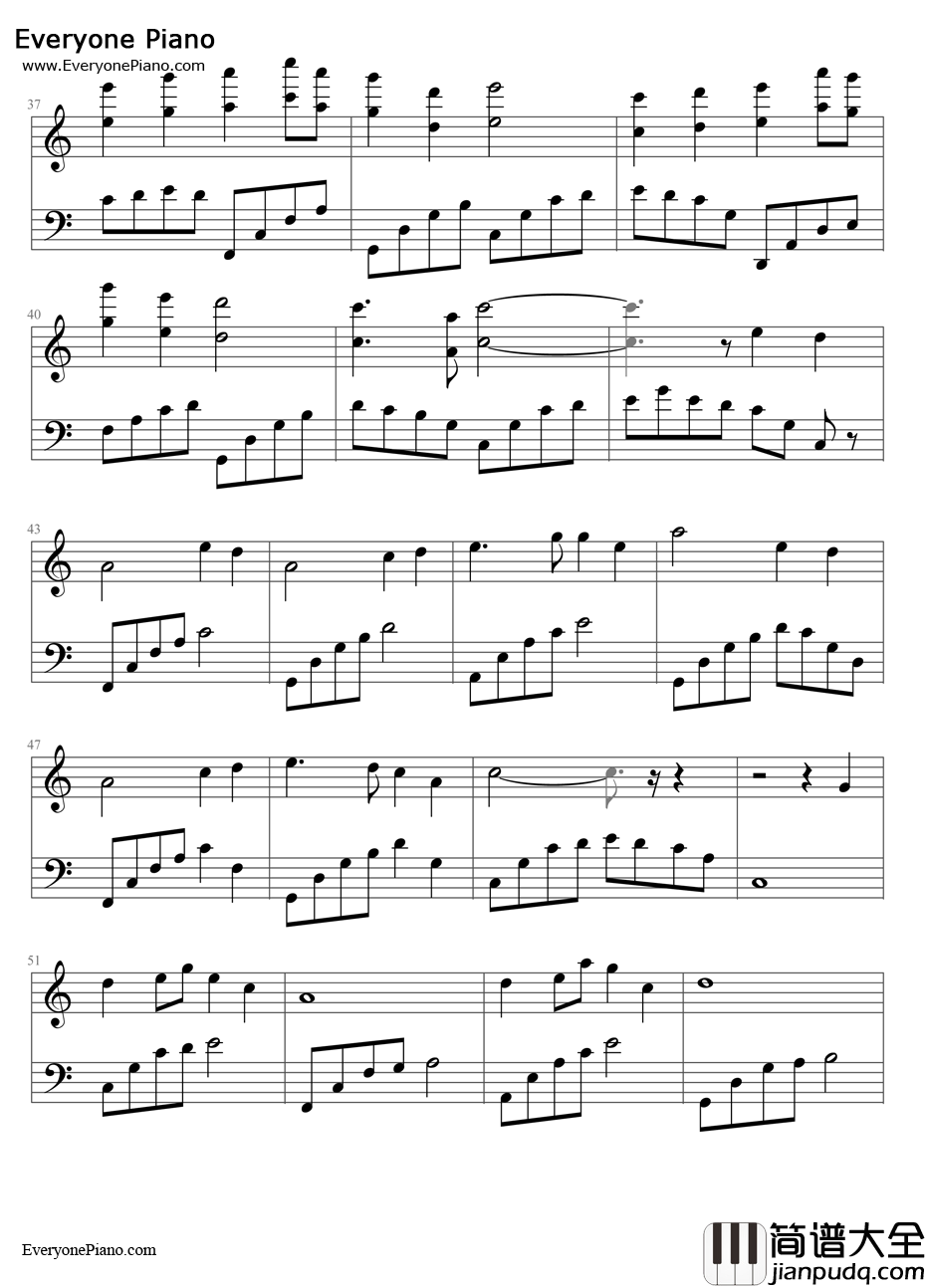 心愿（仙剑5）钢琴谱_陈依婷