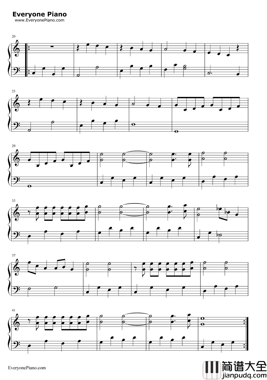 水边的阿狄丽娜钢琴谱_理查德.克莱德曼_给爱德琳的诗_致爱德琳的诗