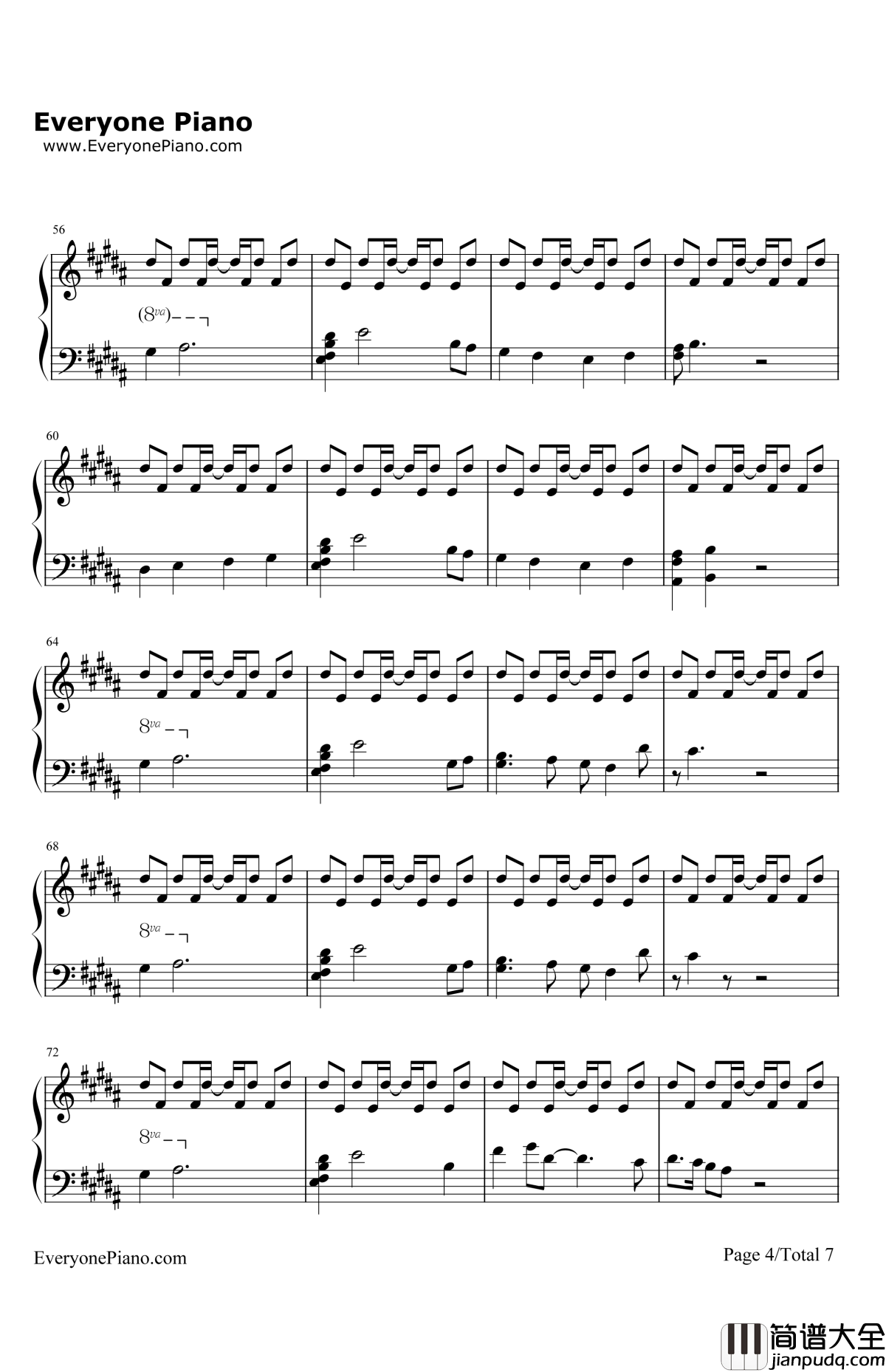 Von钢琴谱_菅野洋子_东京残响OST