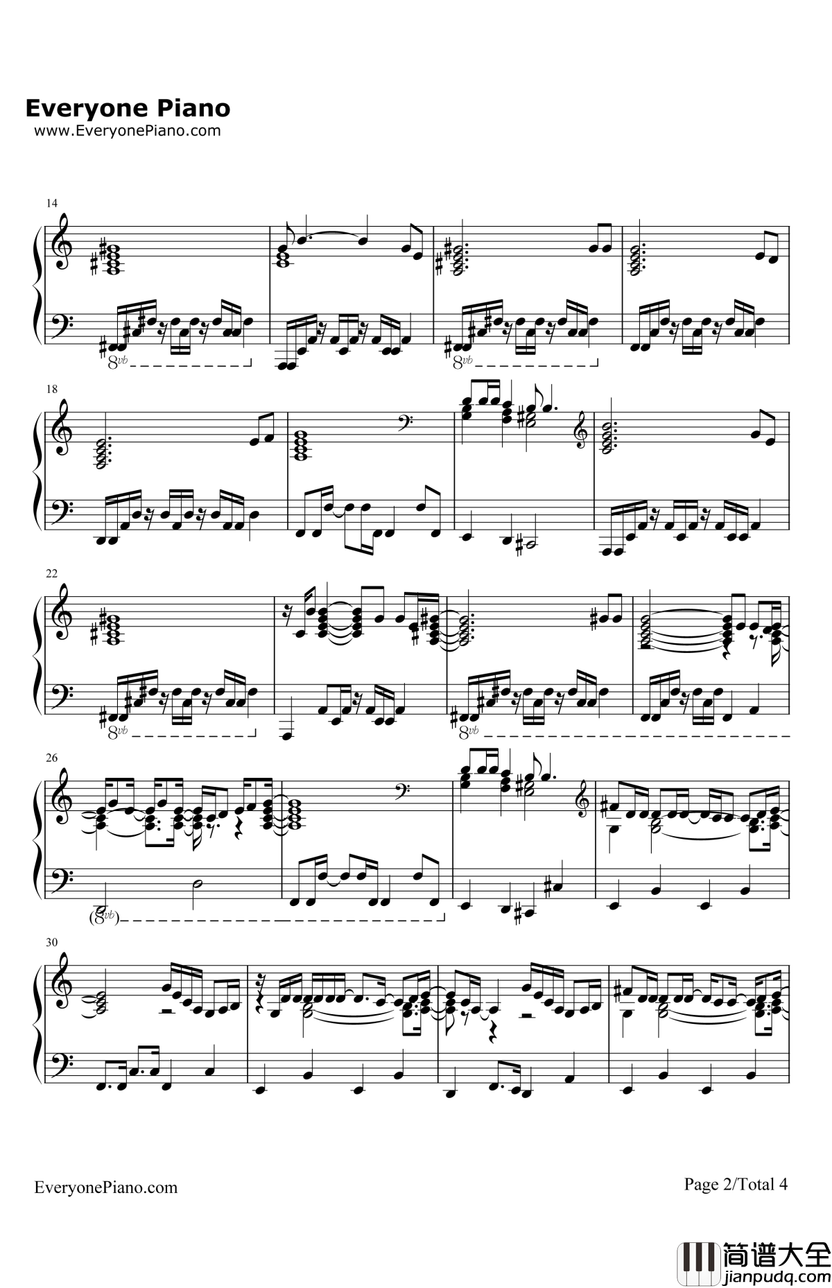 NobodyNotReally钢琴谱_AliciaKeys