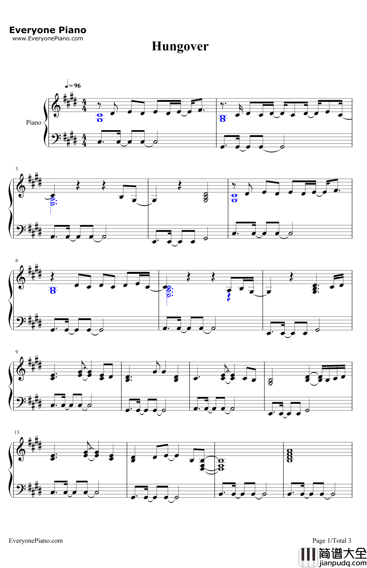 Hungover钢琴谱_Kesha