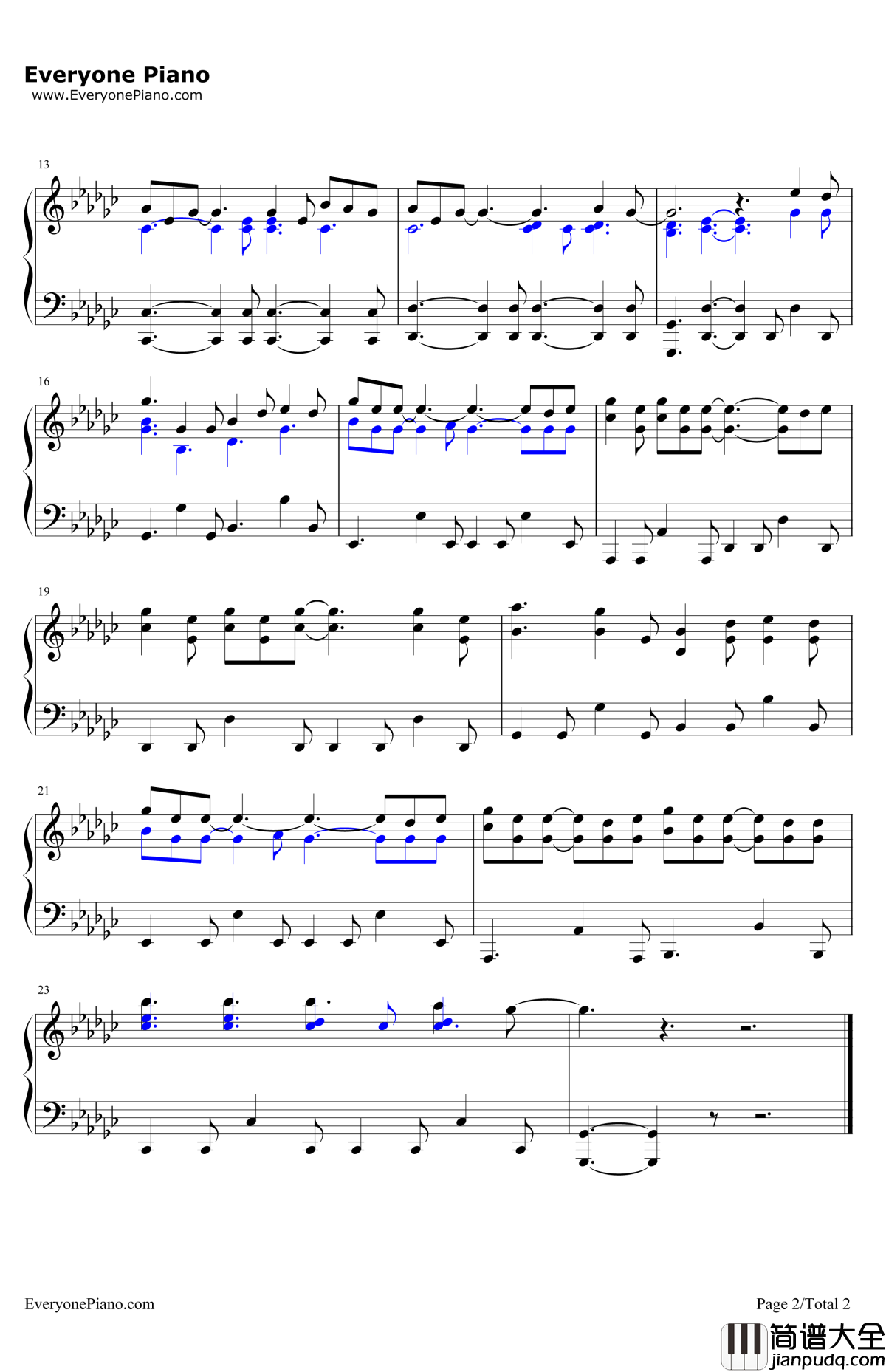 History钢琴谱_OneDirection