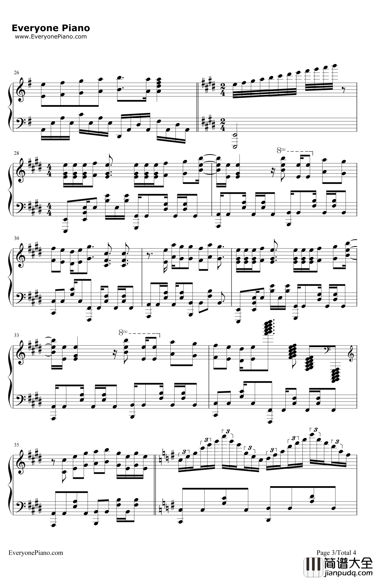 恋のミクル伝説钢琴谱_后藤邑子_凉宫春日的忧郁OP