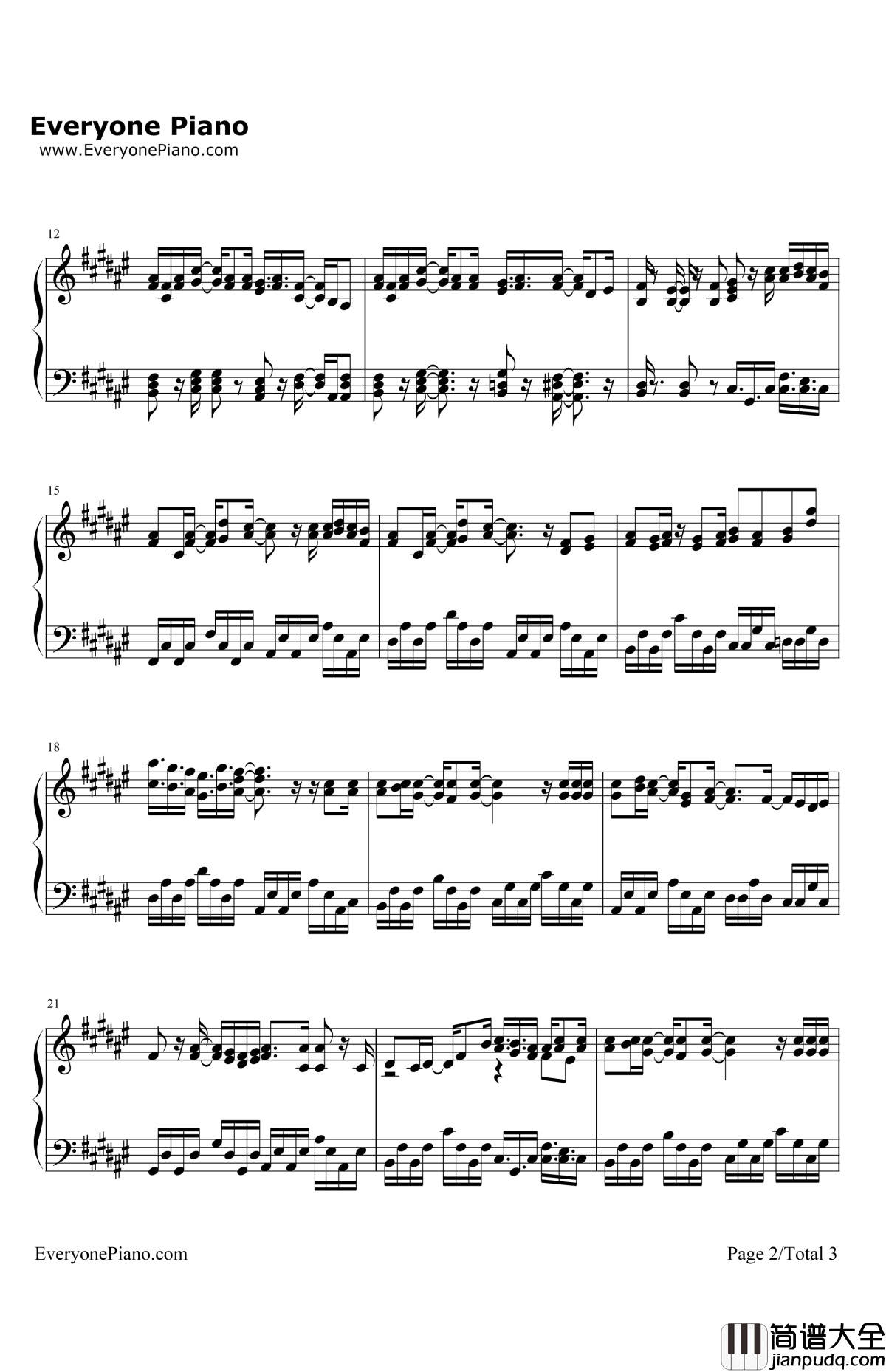 蜜蜜蜜钢琴谱_Ayumikurikamaki_PunchLineED