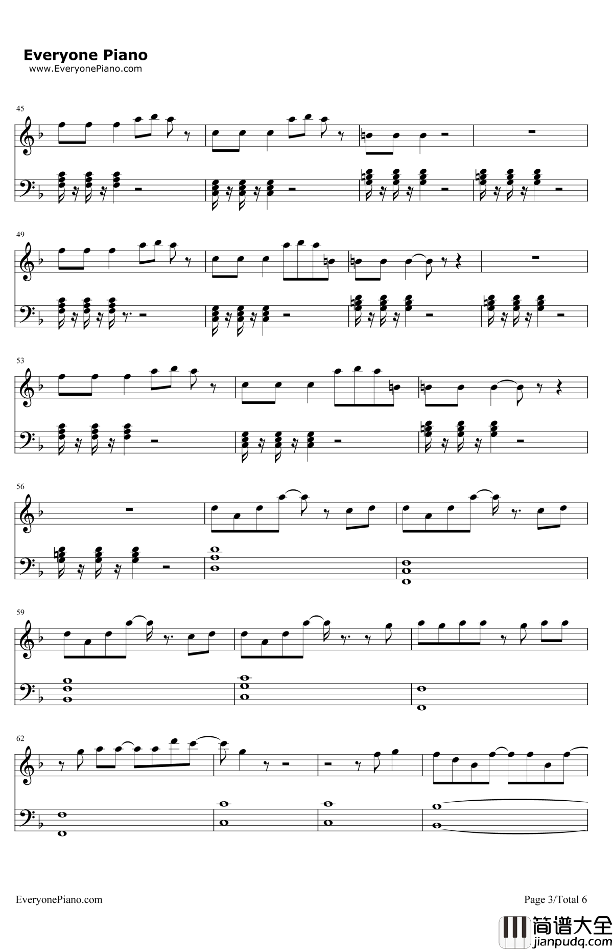 初学者钢琴谱_薛之谦_A测试之爱情大冒险主题曲