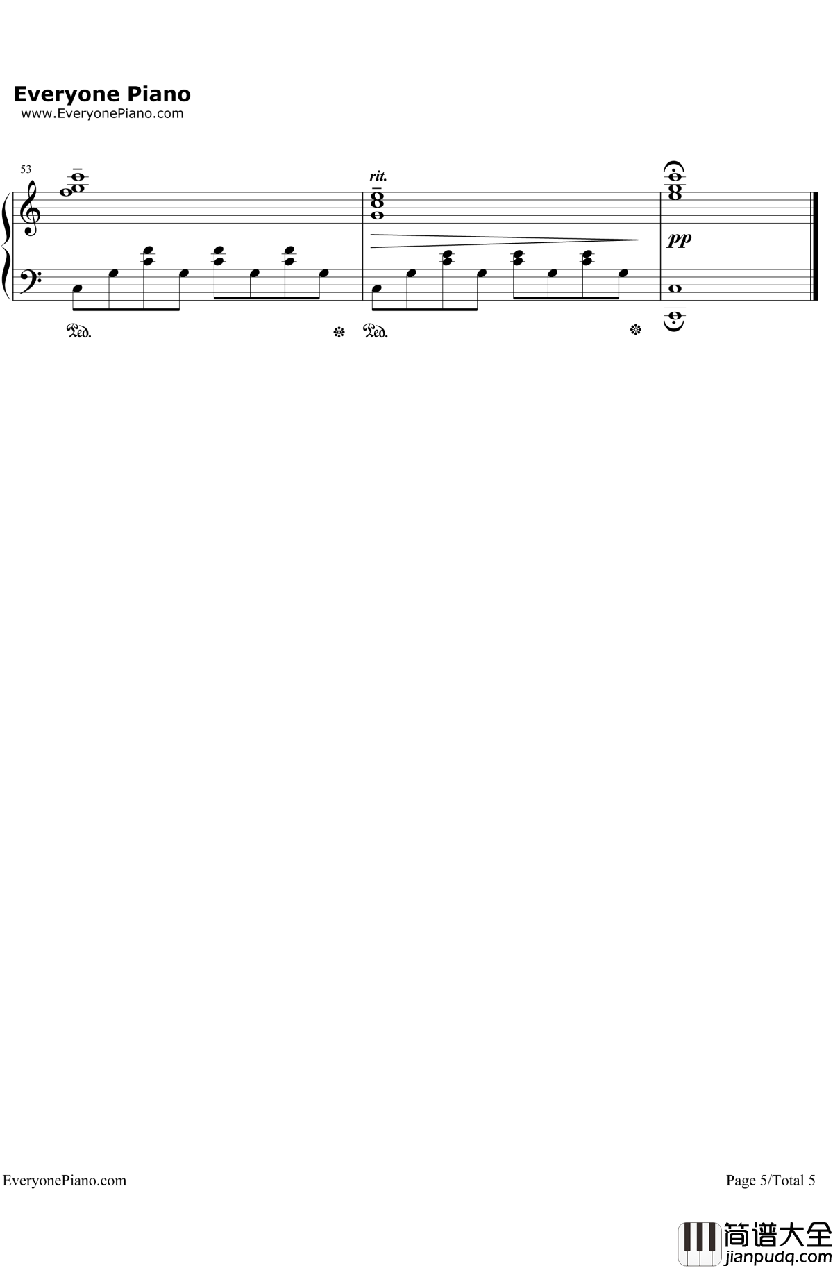 阿希达卡与珊钢琴谱_久石让宫崎骏_幽灵公主插曲_宫崎骏动画