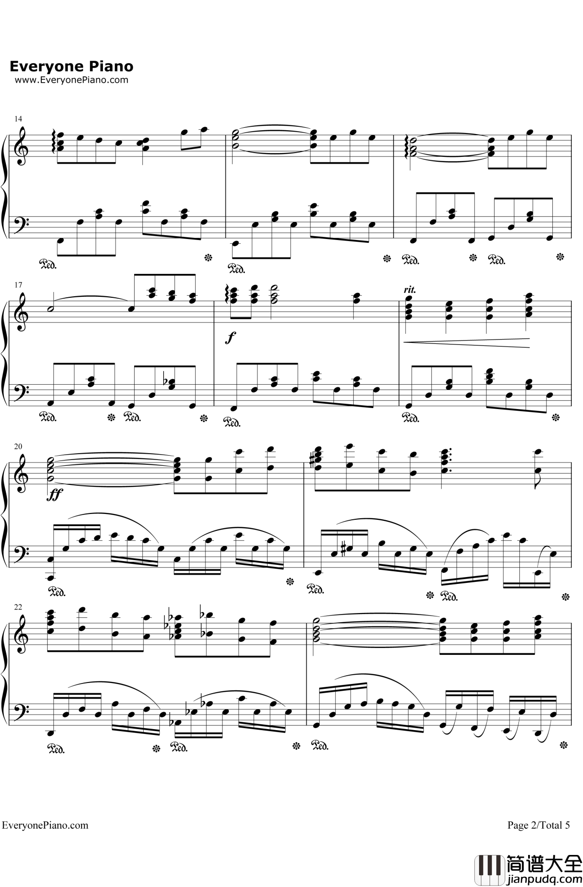 阿希达卡与珊钢琴谱_久石让宫崎骏_幽灵公主插曲_宫崎骏动画