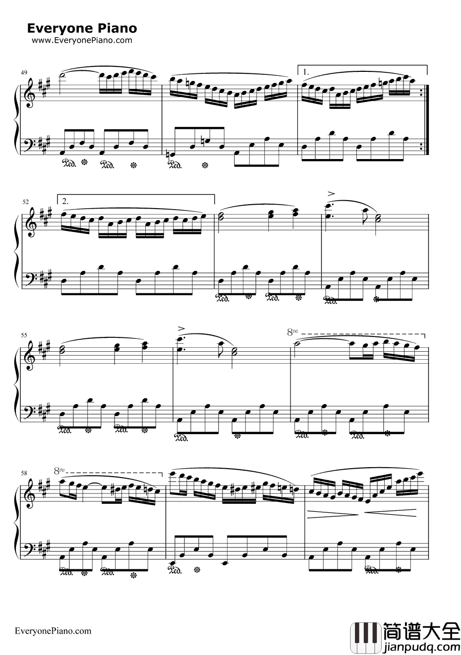 西班牙舞曲钢琴谱_肖斯塔科维奇_西班牙舞曲