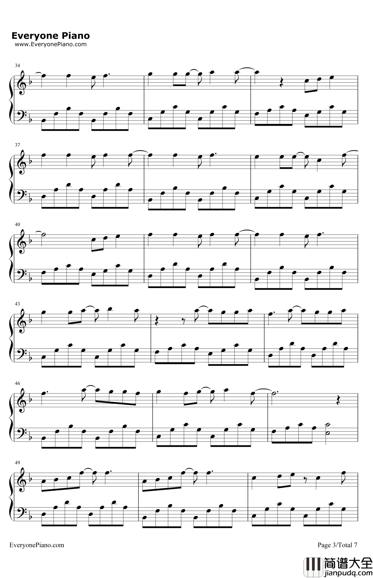 阳光宅男钢琴谱_周杰伦