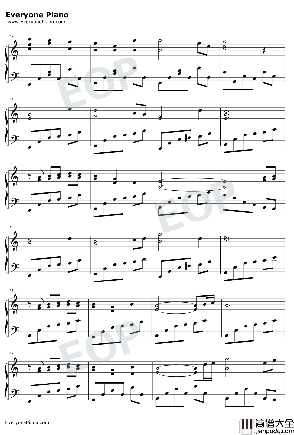 拥抱粉雪钢琴谱_饭冢雅弓_天使恋曲角色主题歌