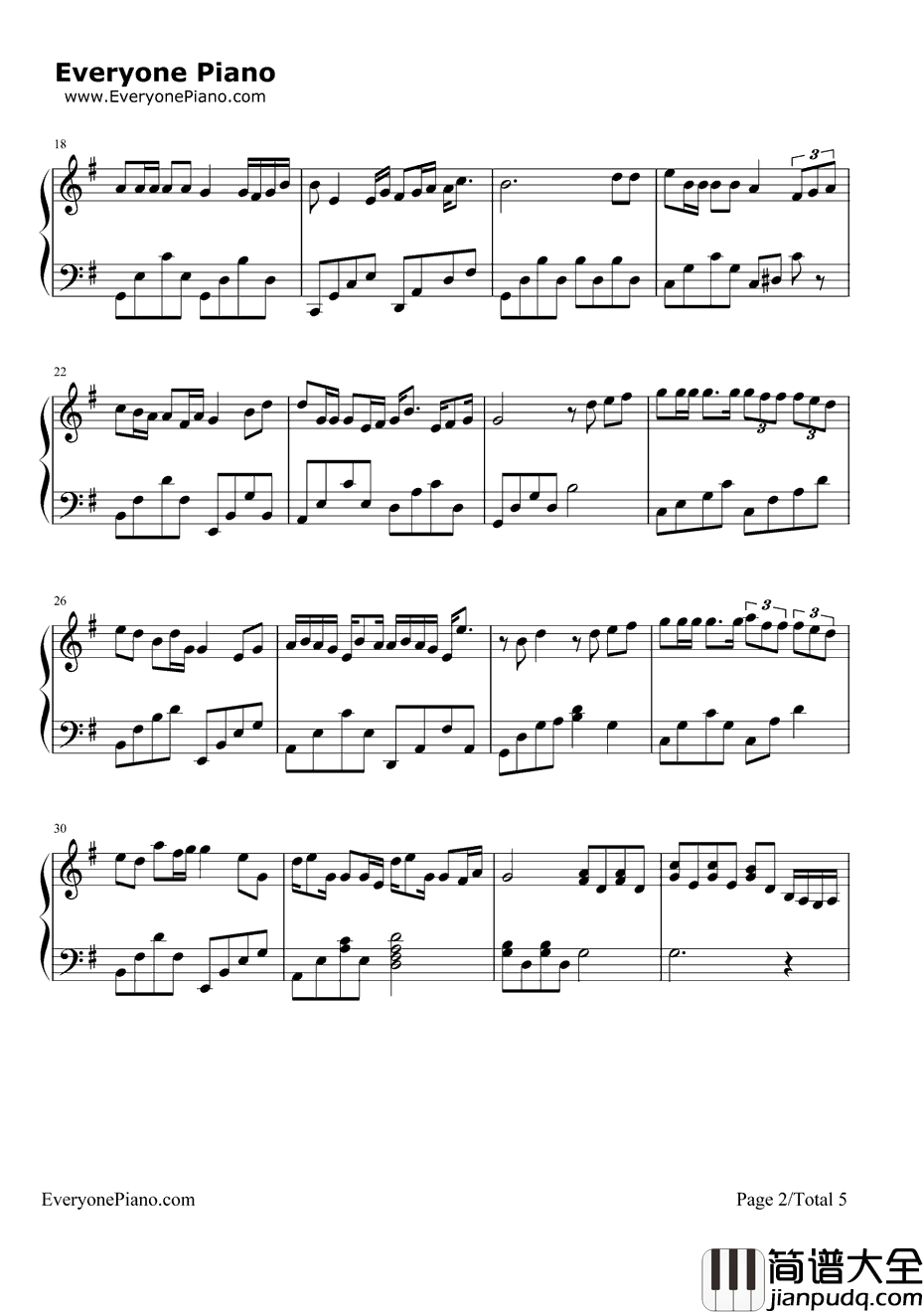 幸福不是情歌钢琴谱_刘若英__两个爸爸_片尾曲