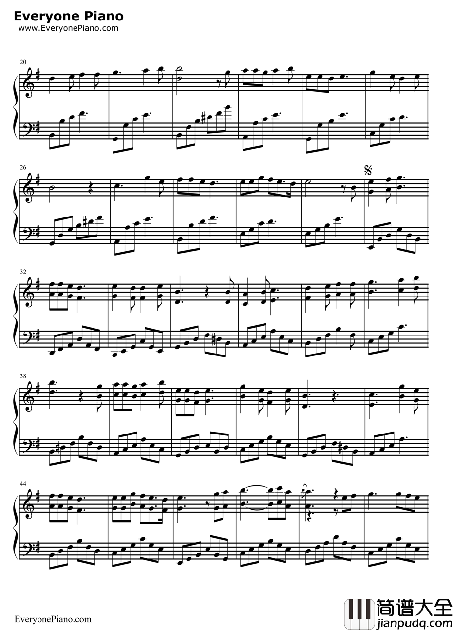 知心爱人钢琴谱_任静付笛声