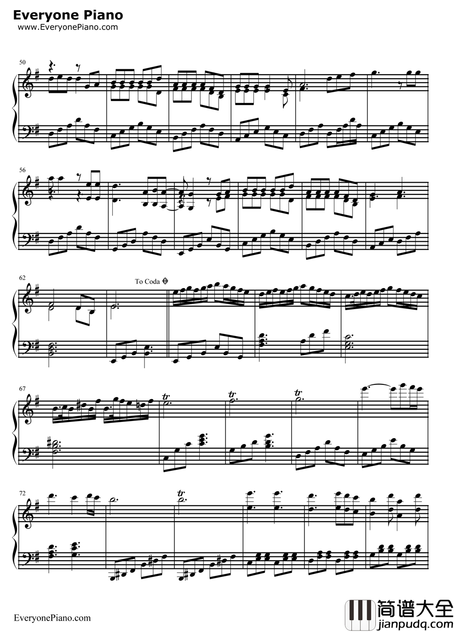 知心爱人钢琴谱_任静付笛声