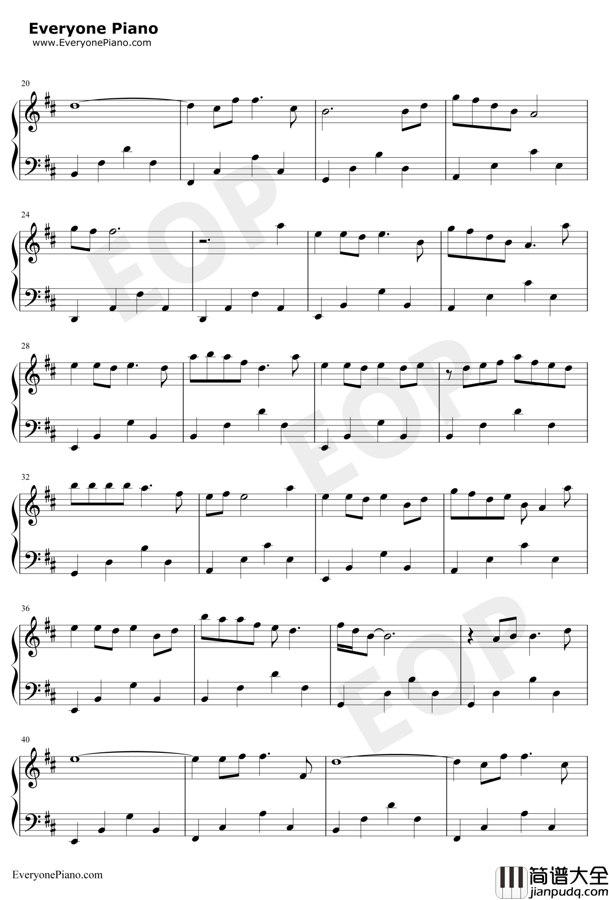 同类钢琴谱_孙燕姿