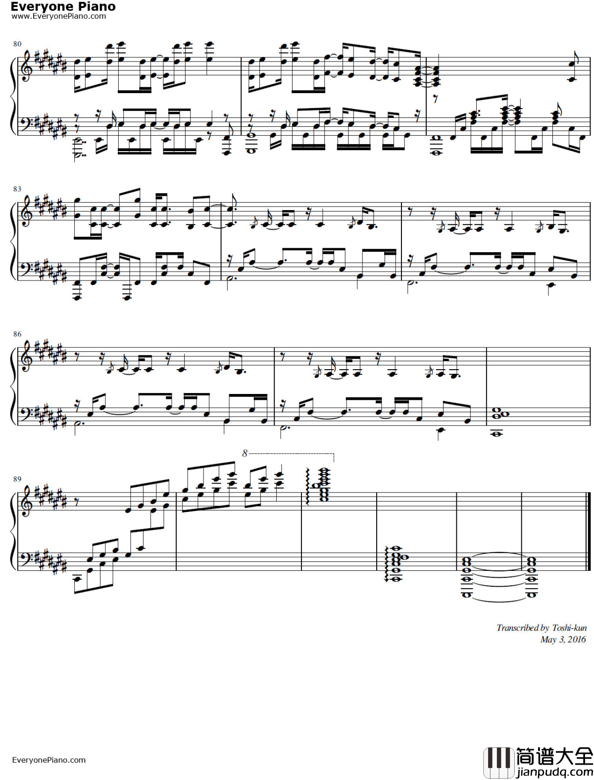 HowCloseYouAre钢琴谱_宫野真守_亚人ED