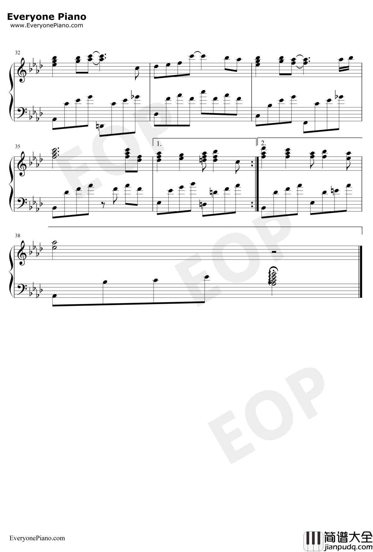 whitealbum钢琴谱_森川由绮(CV:平野绫)_动漫白色相簿插曲