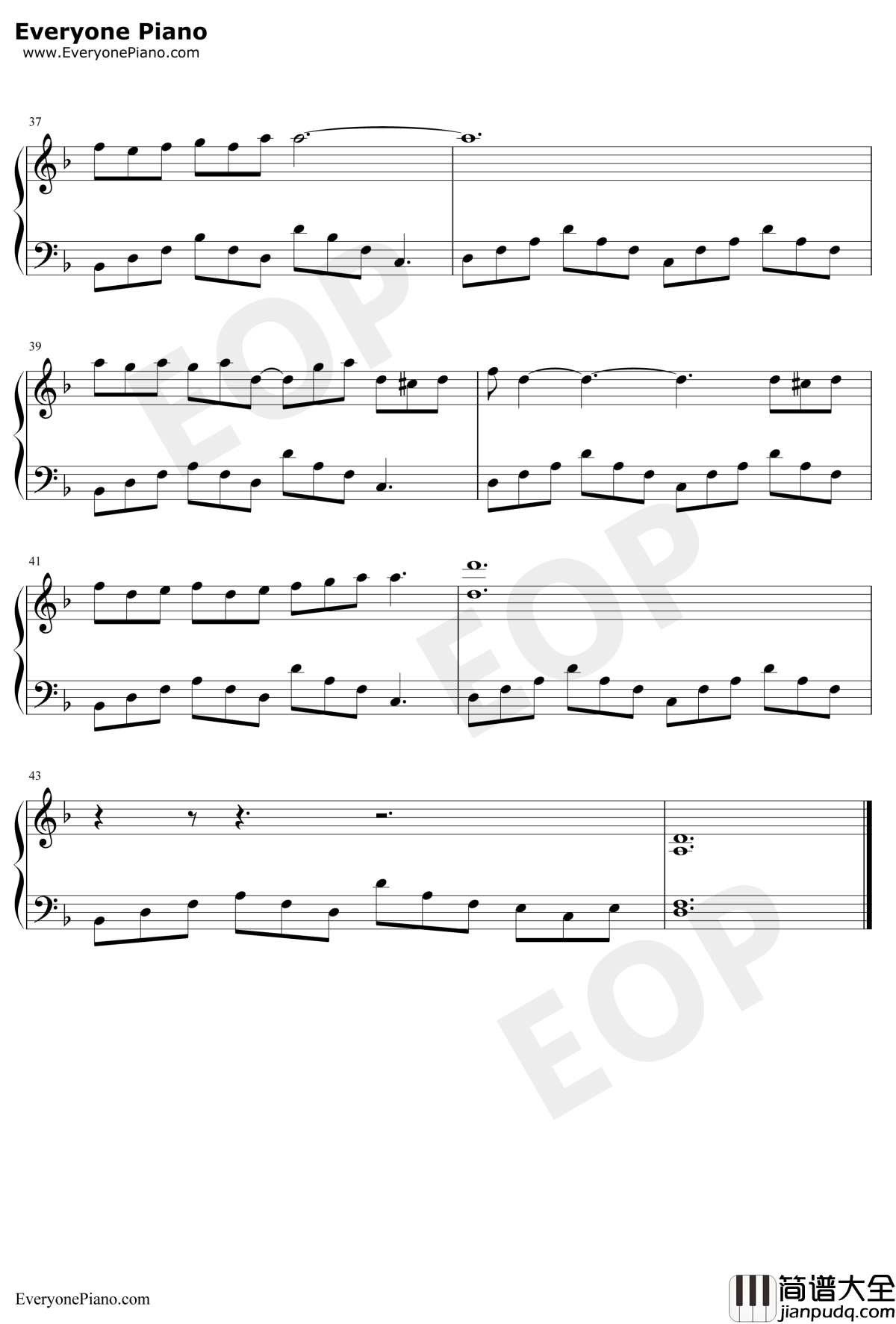 浮夸钢琴谱_陈奕迅