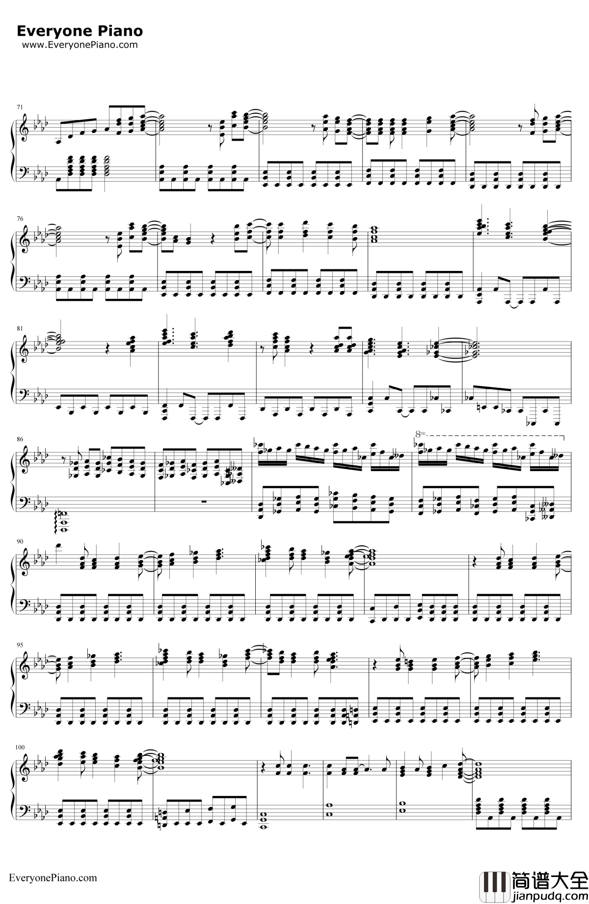 LetItGo完整版钢琴谱_DemiLovato_动画冰雪奇缘主题曲