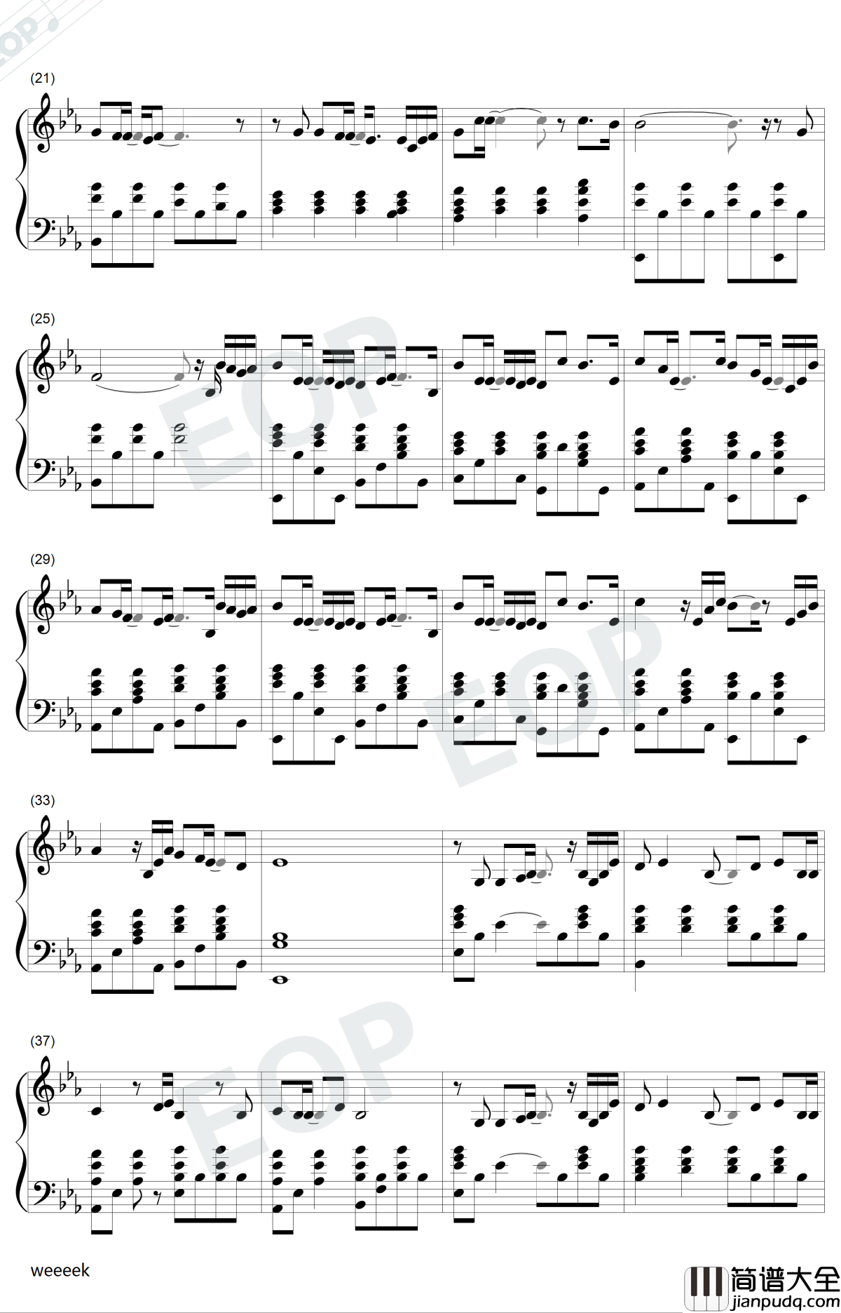 给你钢琴谱_SNH48易嘉爱_少女的巴别塔片尾曲