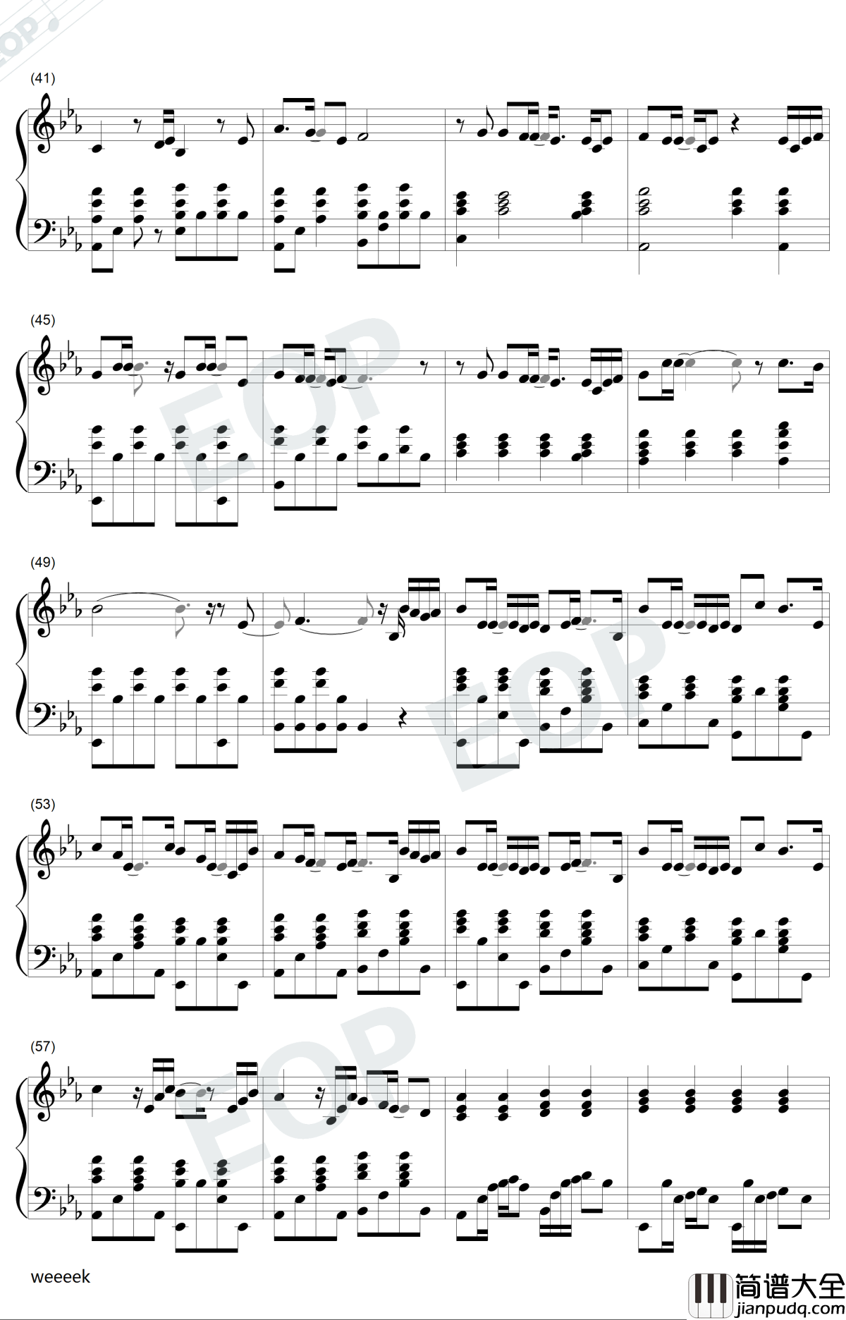 给你钢琴谱_SNH48易嘉爱_少女的巴别塔片尾曲