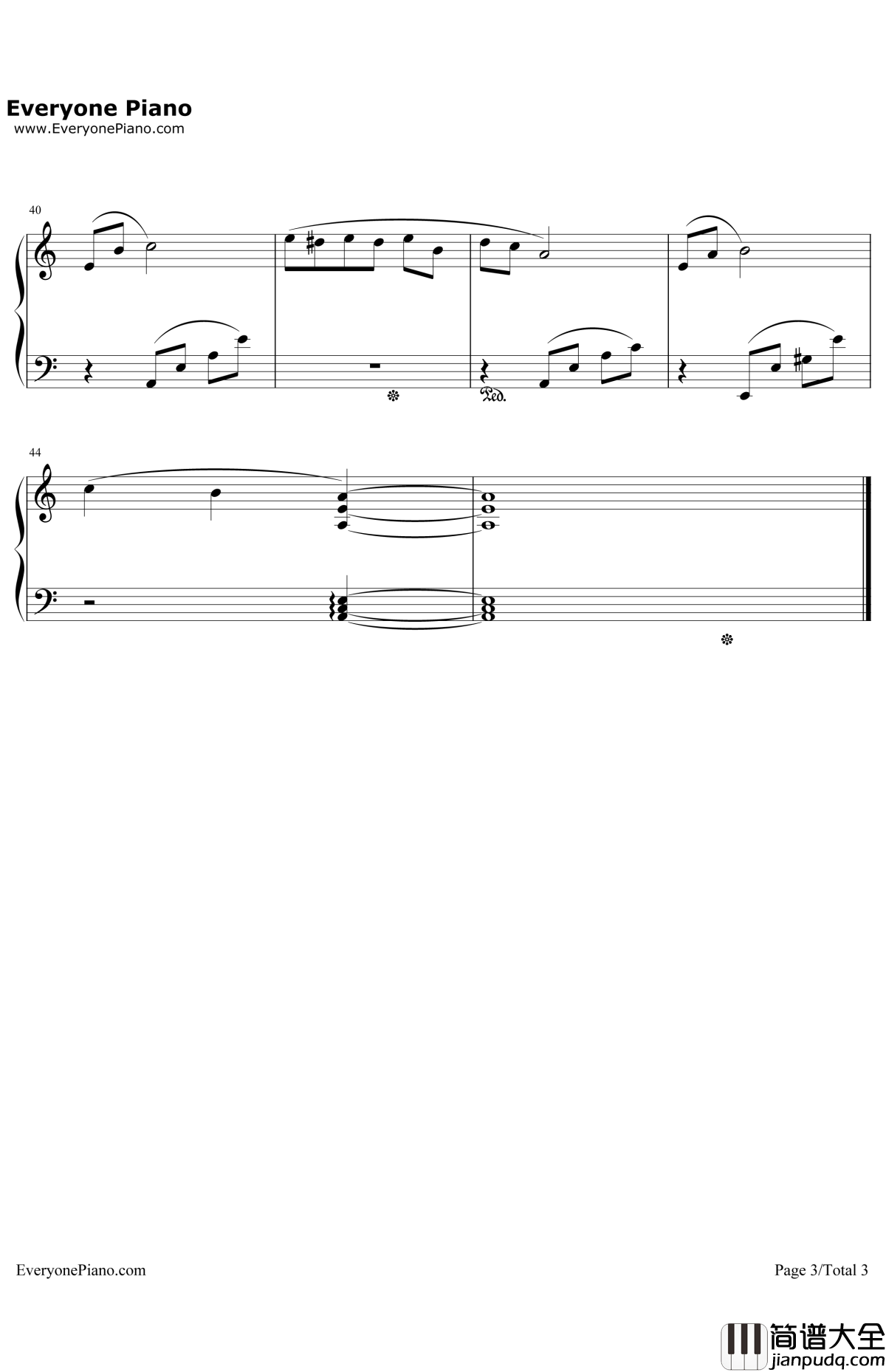 献给爱丽丝钢琴谱_贝多芬_ForElise