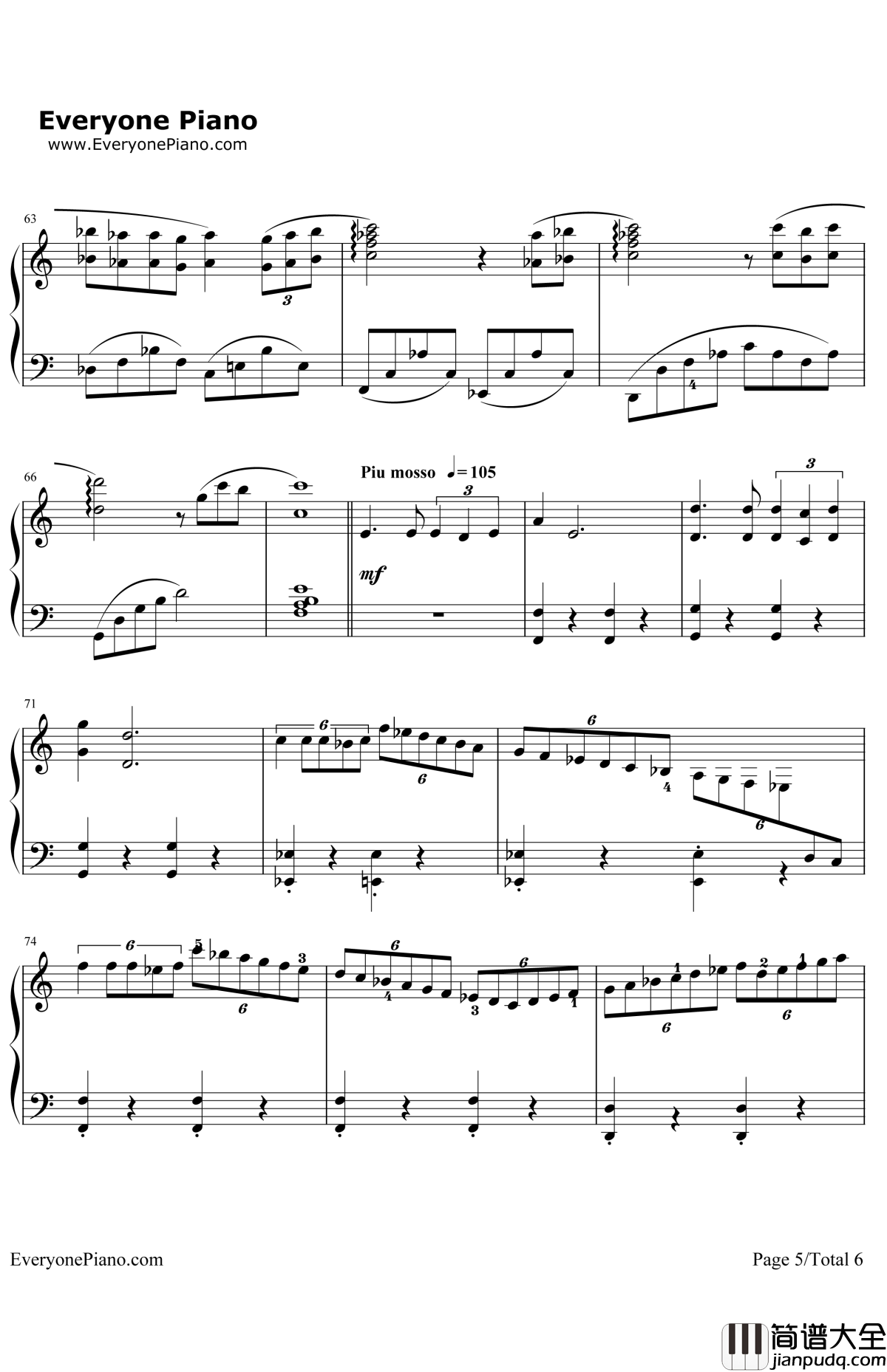 _千与千寻_钢琴谱_久石让宫崎骏_那个夏天（OneSummer'sDay）