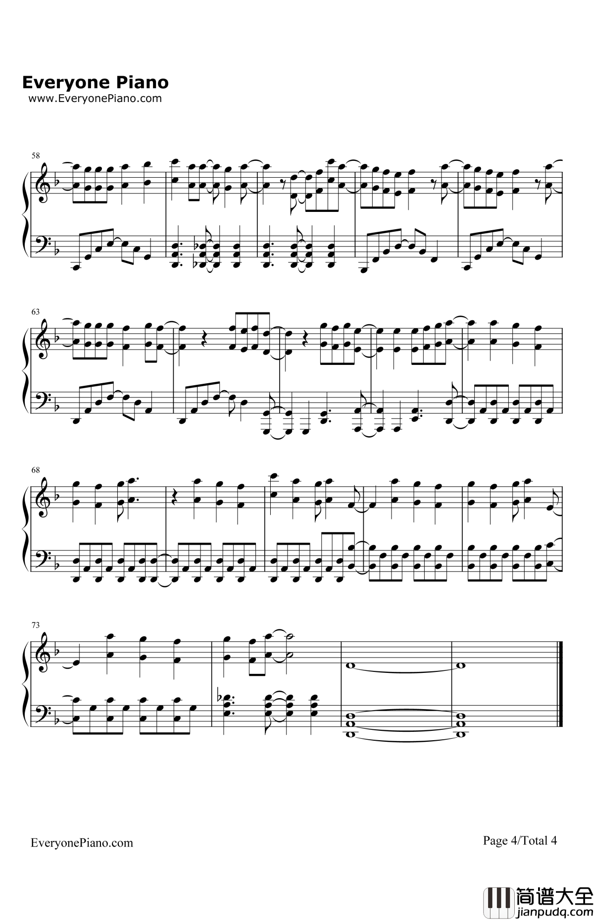 Bloodred钢琴谱_D_Selections_百武装战记OP