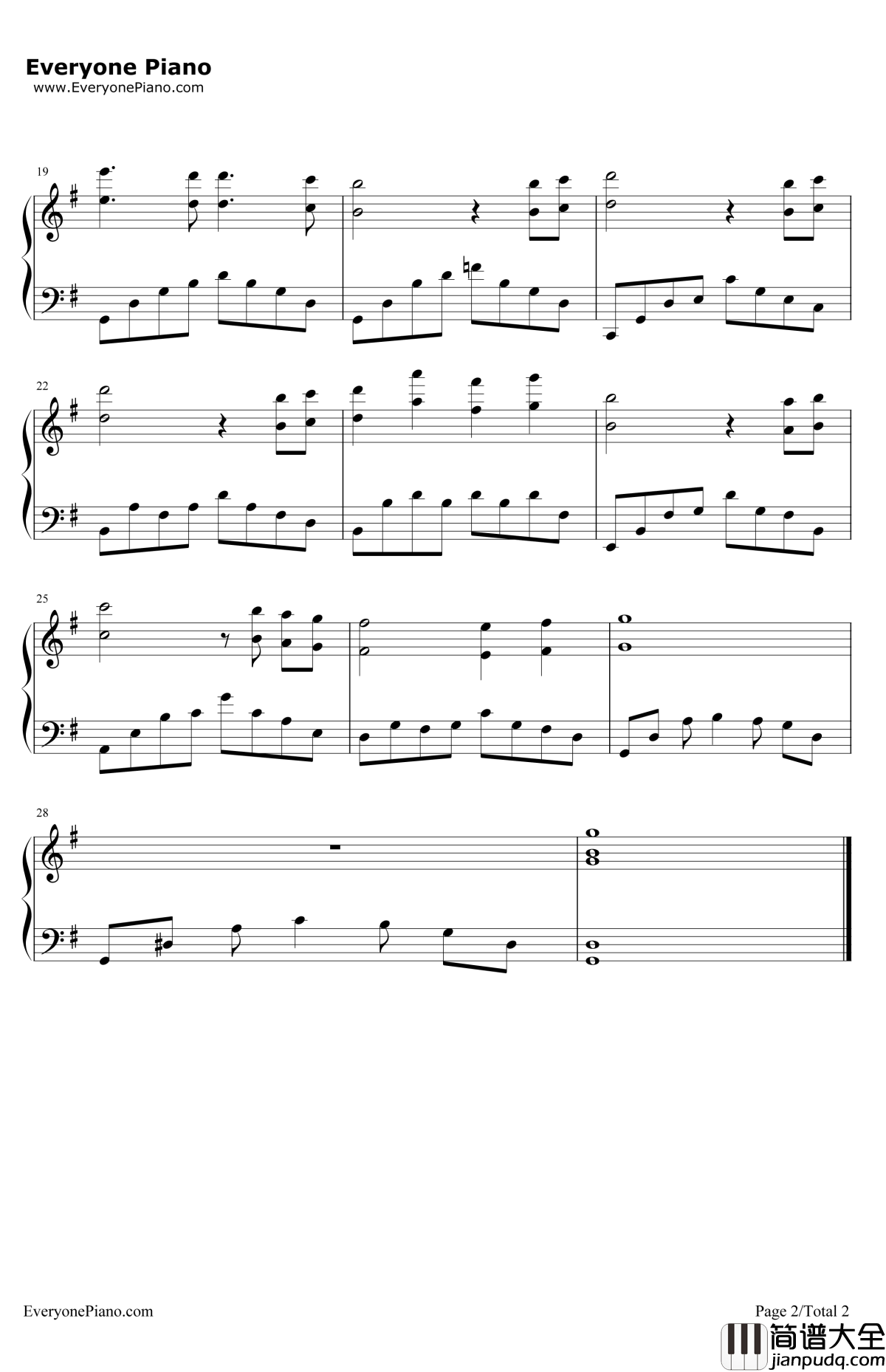 理解と愛情と優しい眼差し钢琴谱_松田彬人_中二病也要谈恋爱！插曲