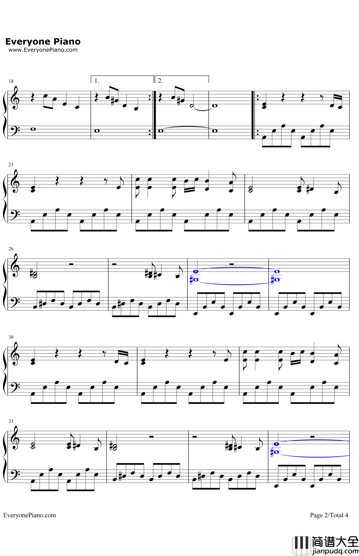 StillLovingYou钢琴谱_Scorpions