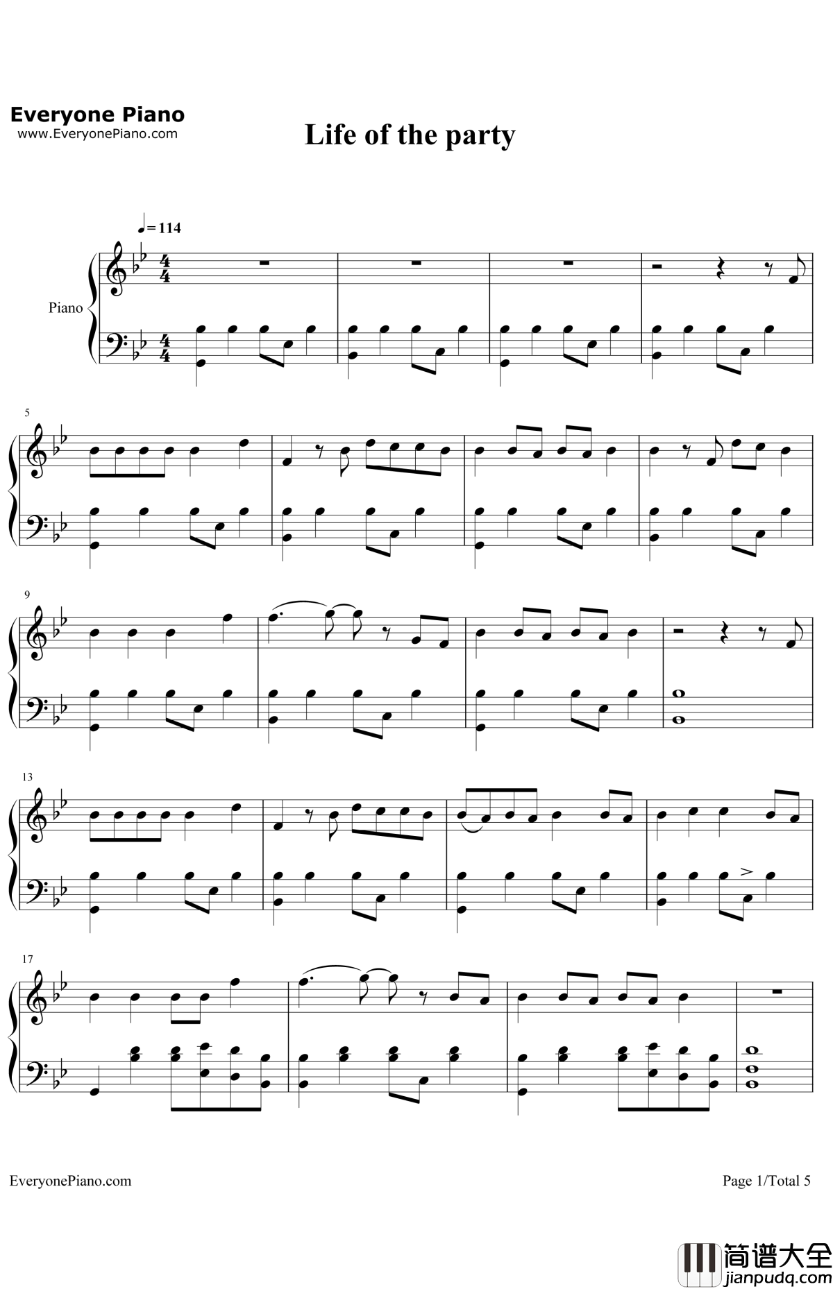 LifeoftheParty钢琴谱_ShawnMendes