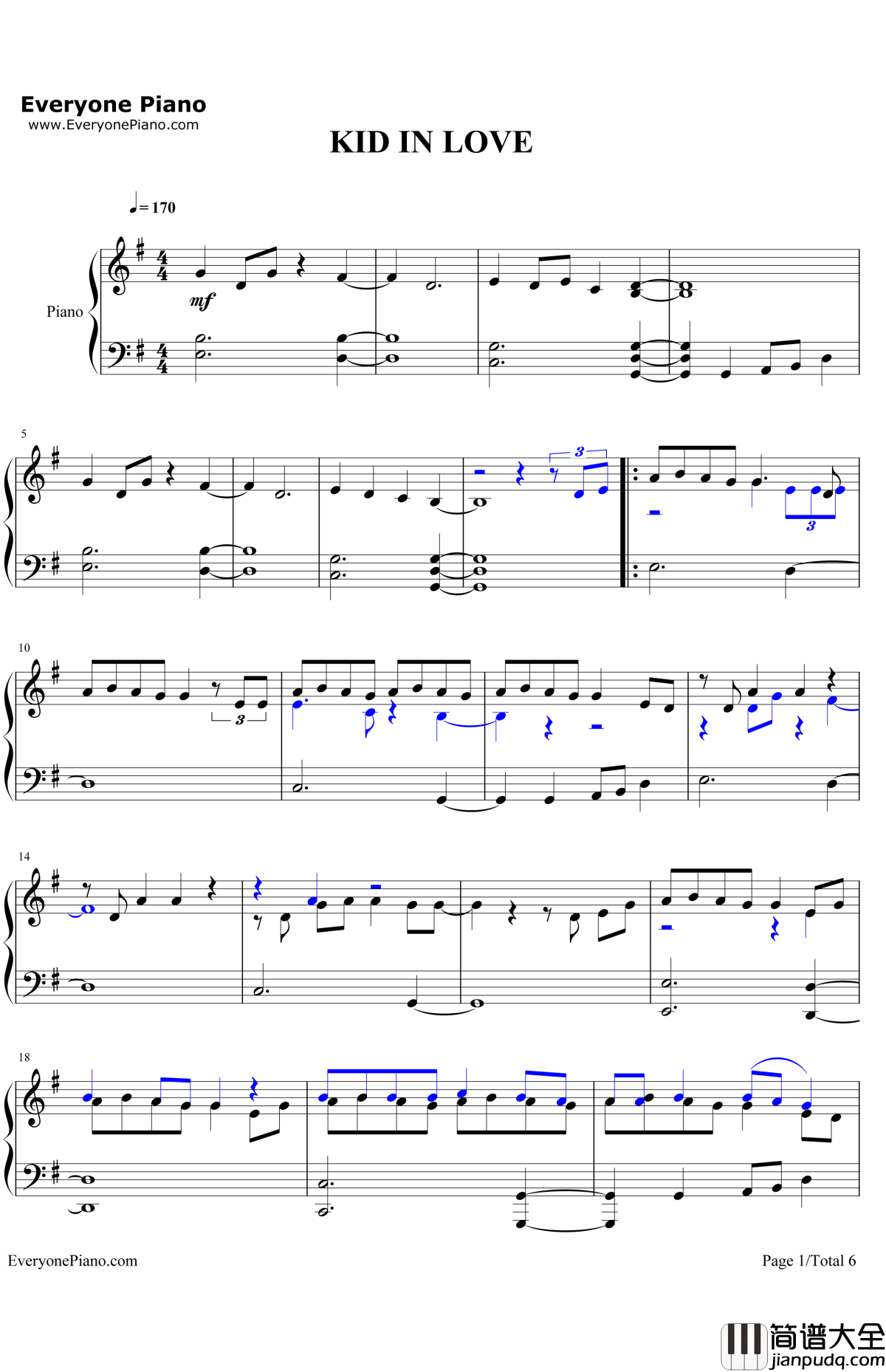 KidInLove钢琴谱_ShawnMendes