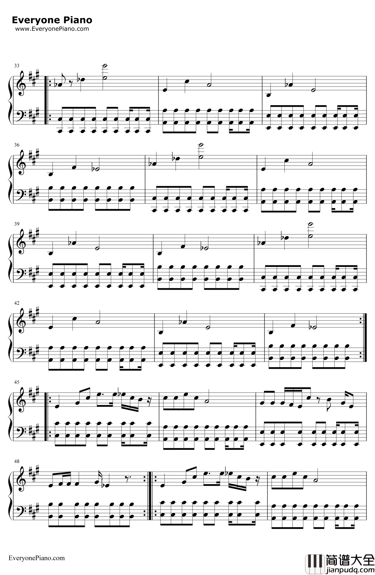 Spectre钢琴谱_AlanWalker