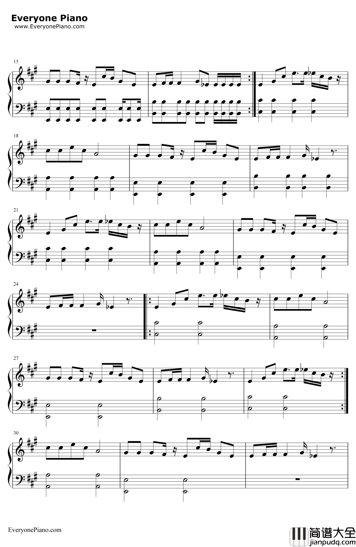 Spectre钢琴谱_AlanWalker