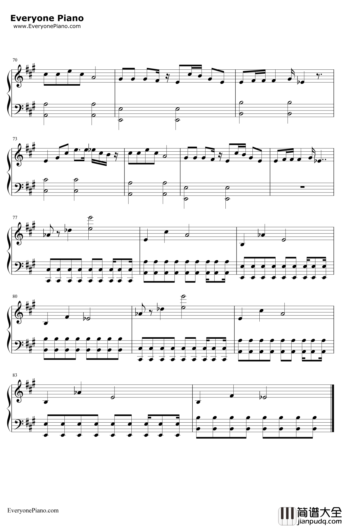 Spectre钢琴谱_AlanWalker