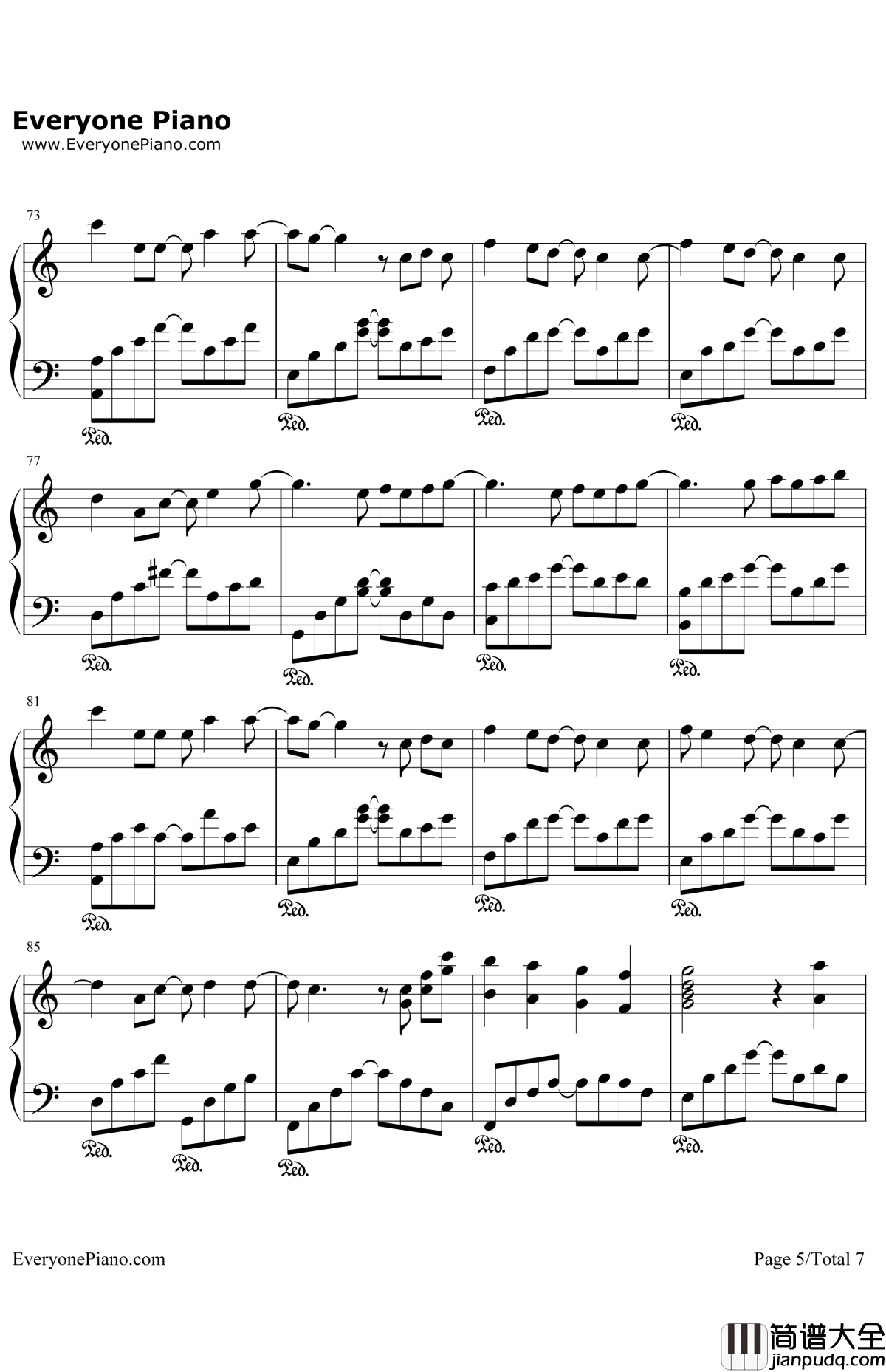 小手拉大手钢琴谱_梁静茹